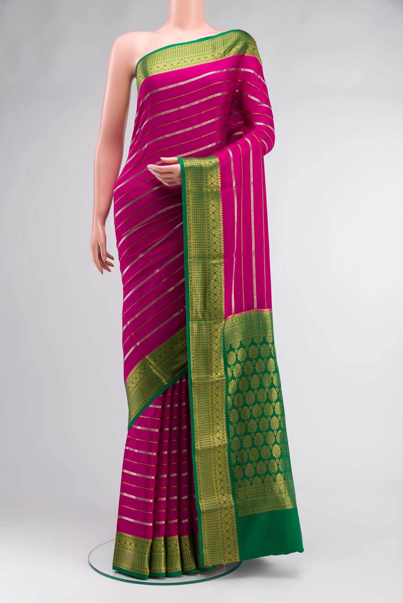 Pink Mysore Crepe Saree