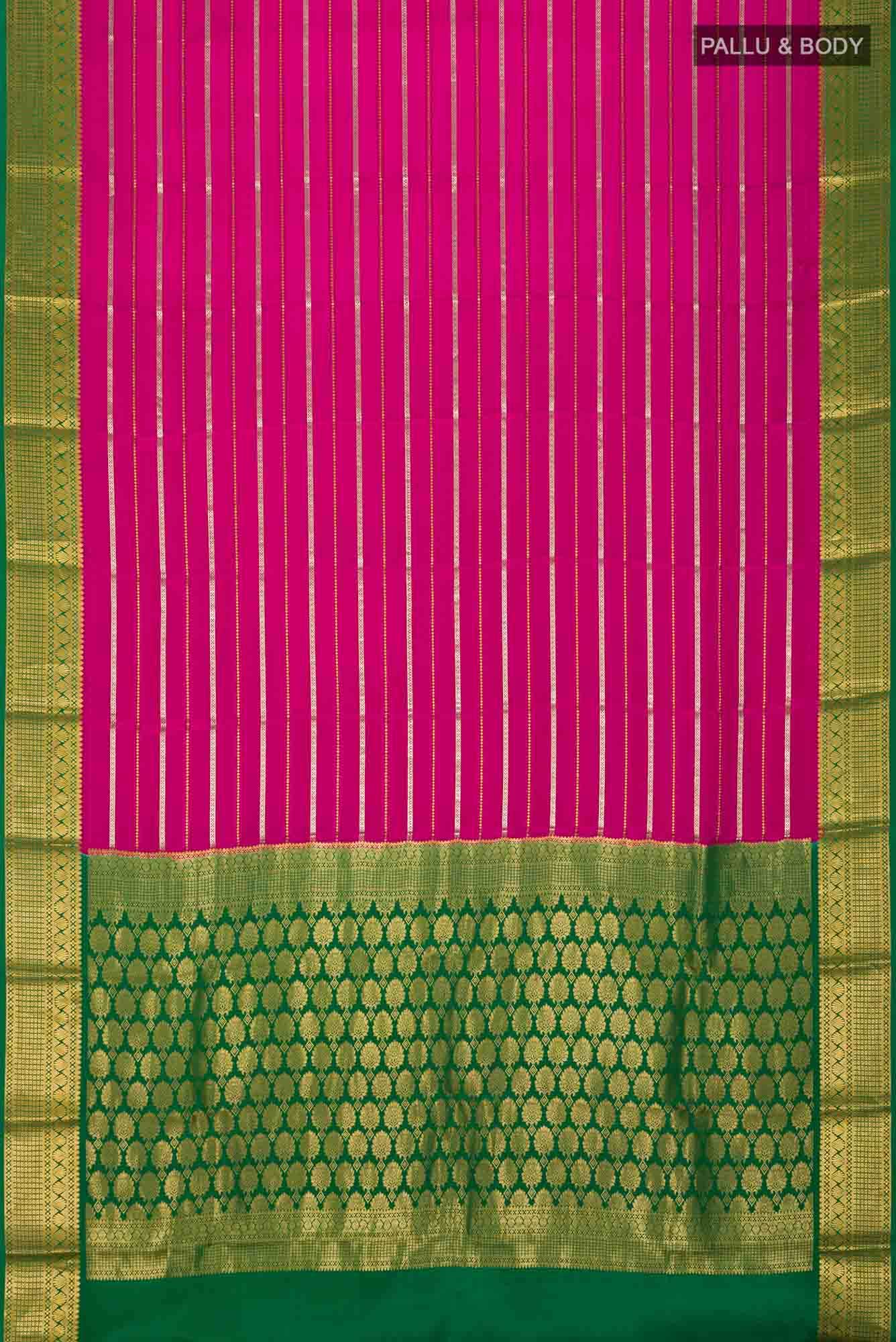 Pink Mysore Crepe Saree