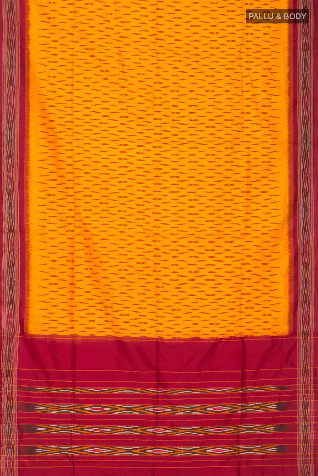 Yellow Pochampally Silk Saree