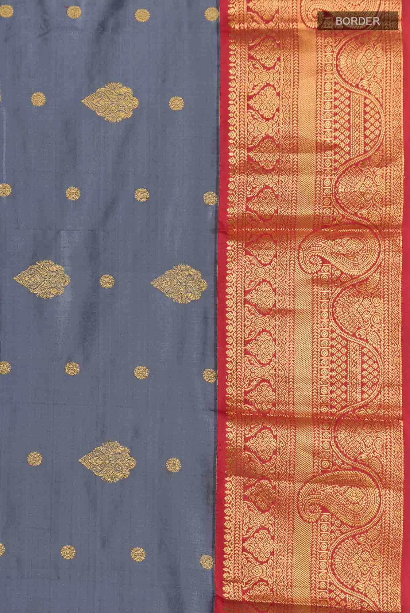 Grey Bangalore Silk Saree