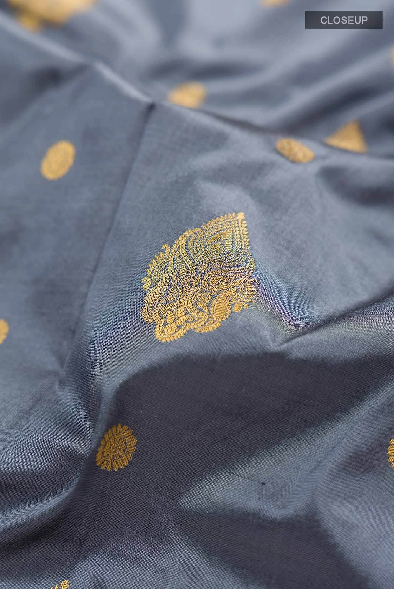 Grey Bangalore Silk Saree