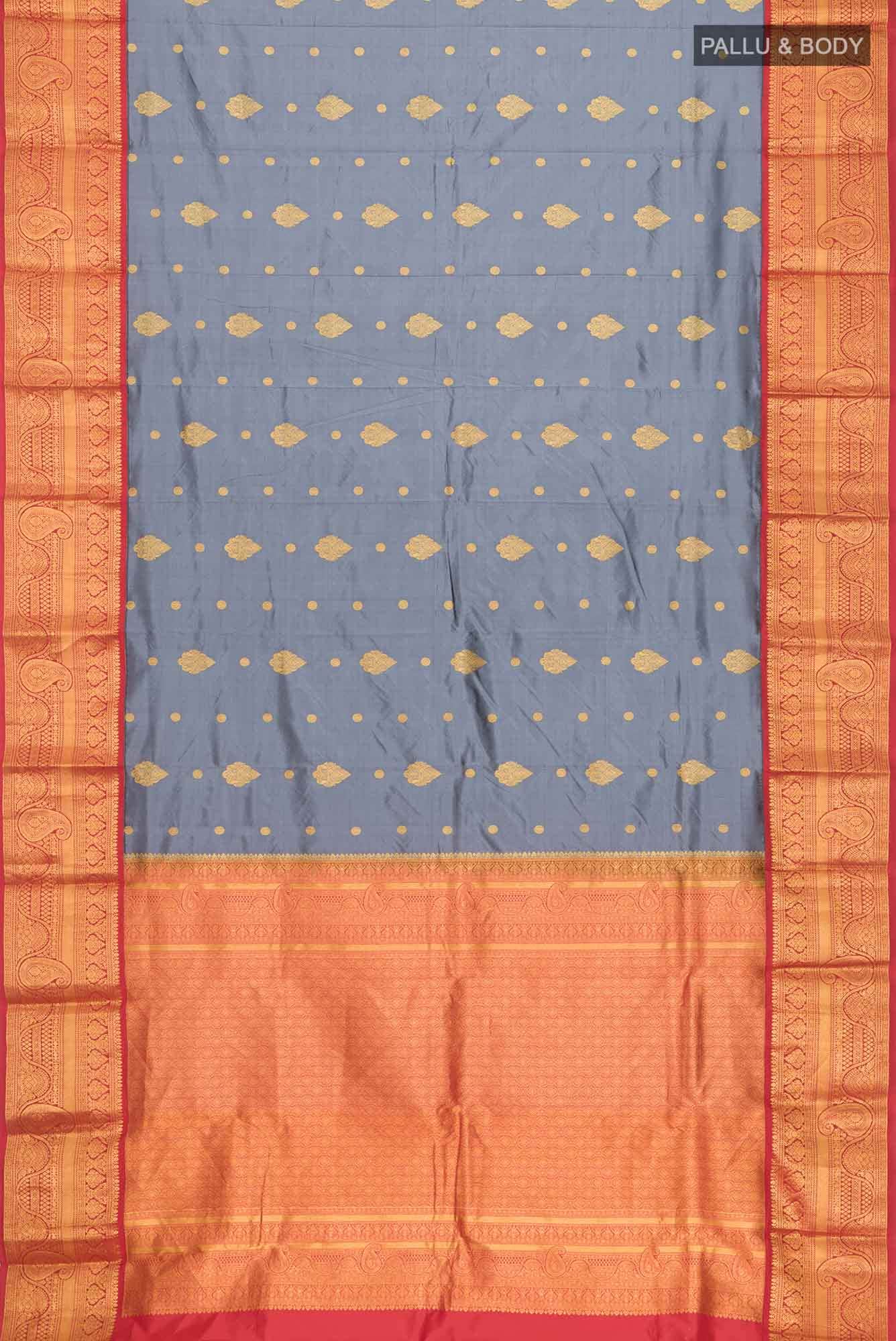 Grey Bangalore Silk Saree