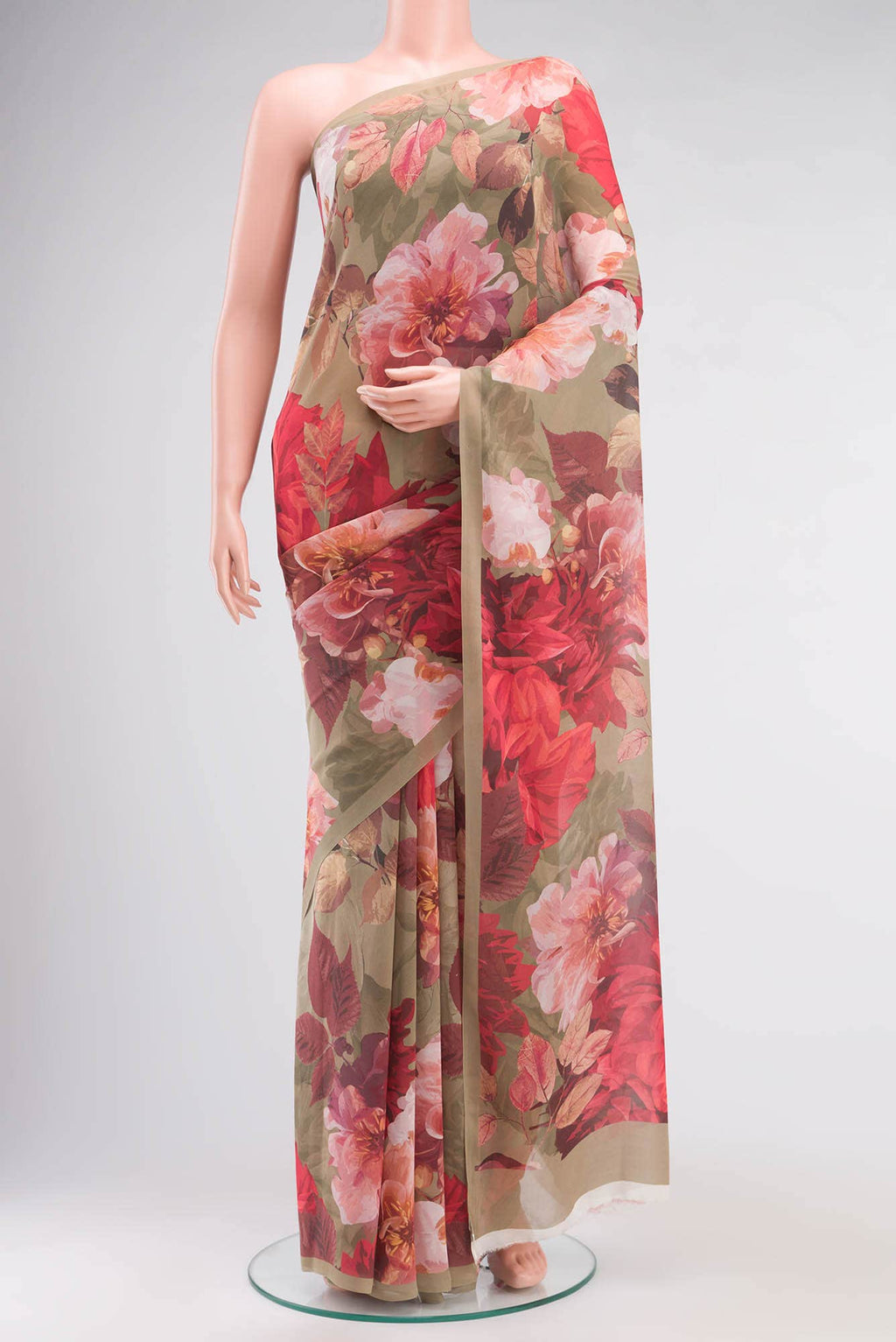 Green Mysore Georgette Saree