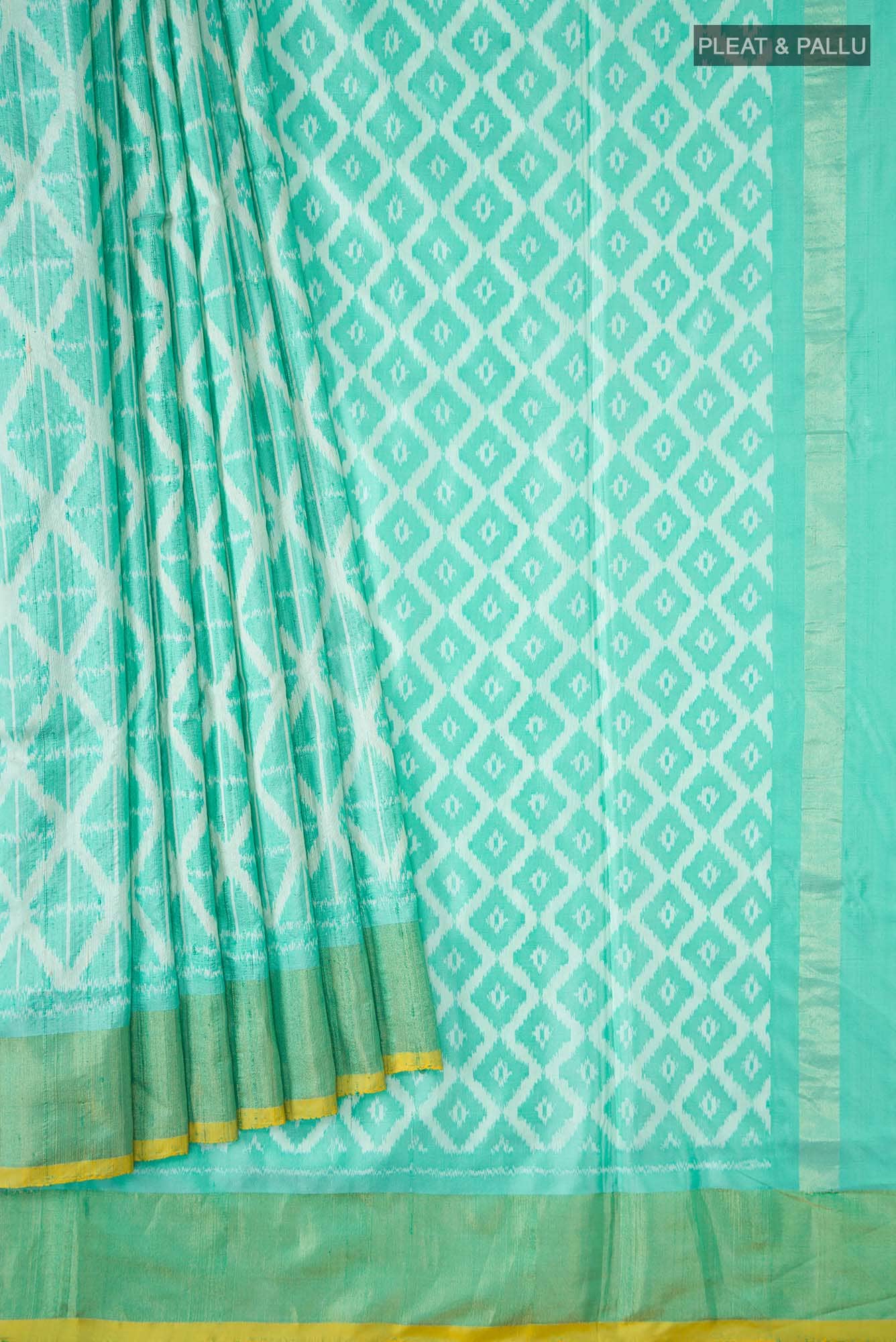 Sea Green Pochampally Silk Saree