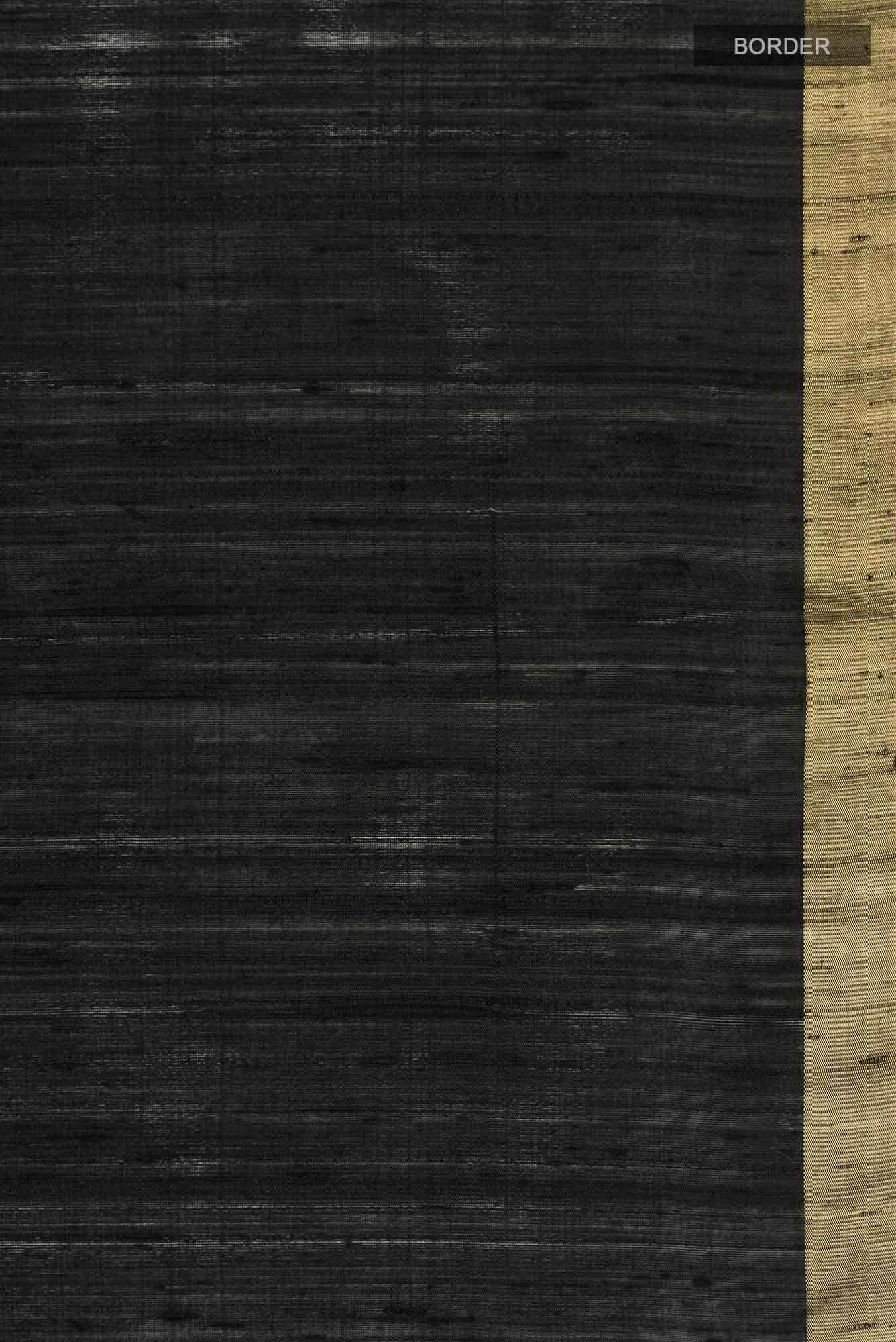 Black Raw Silk Saree
