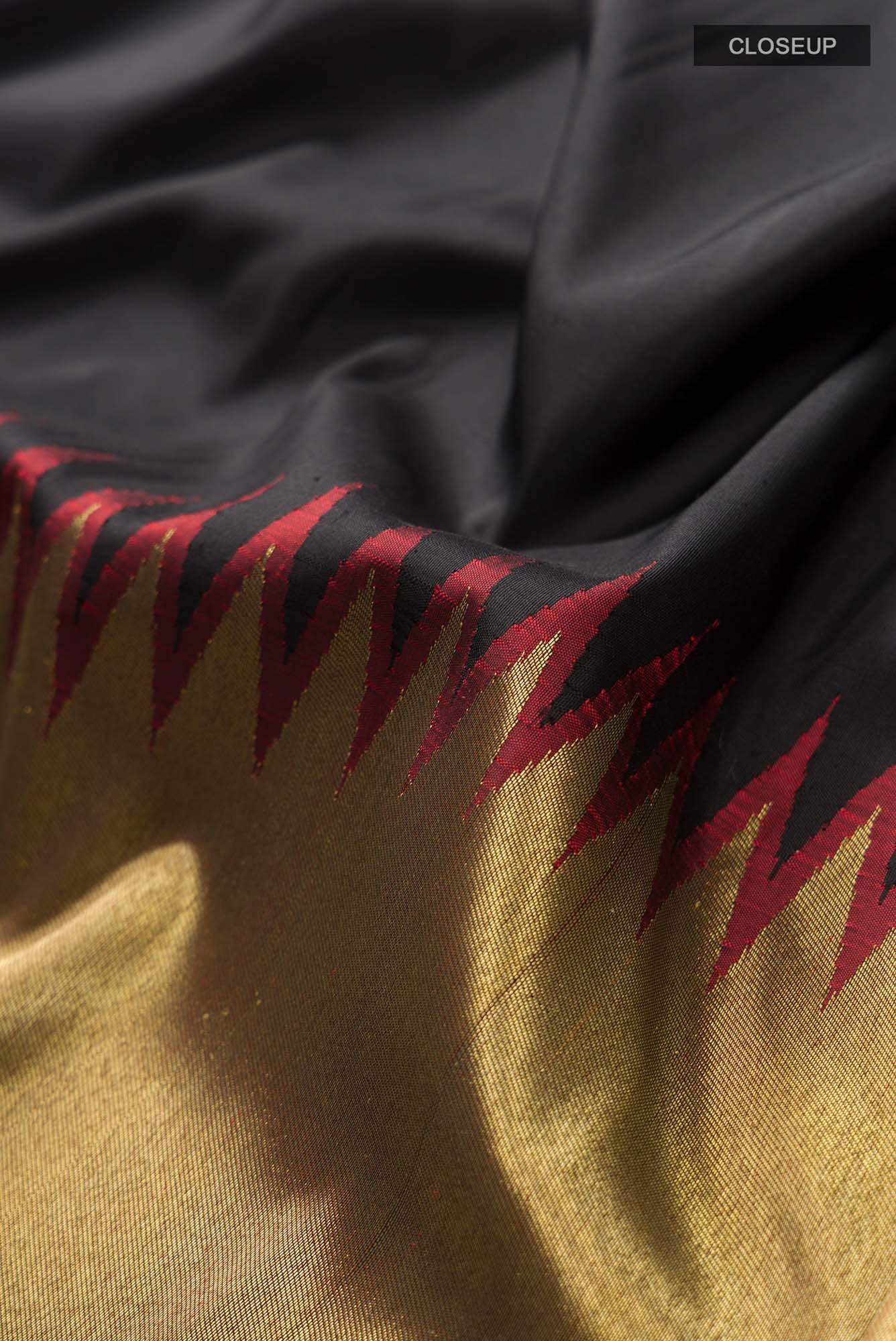 Black Kanchipuram Silk Saree
