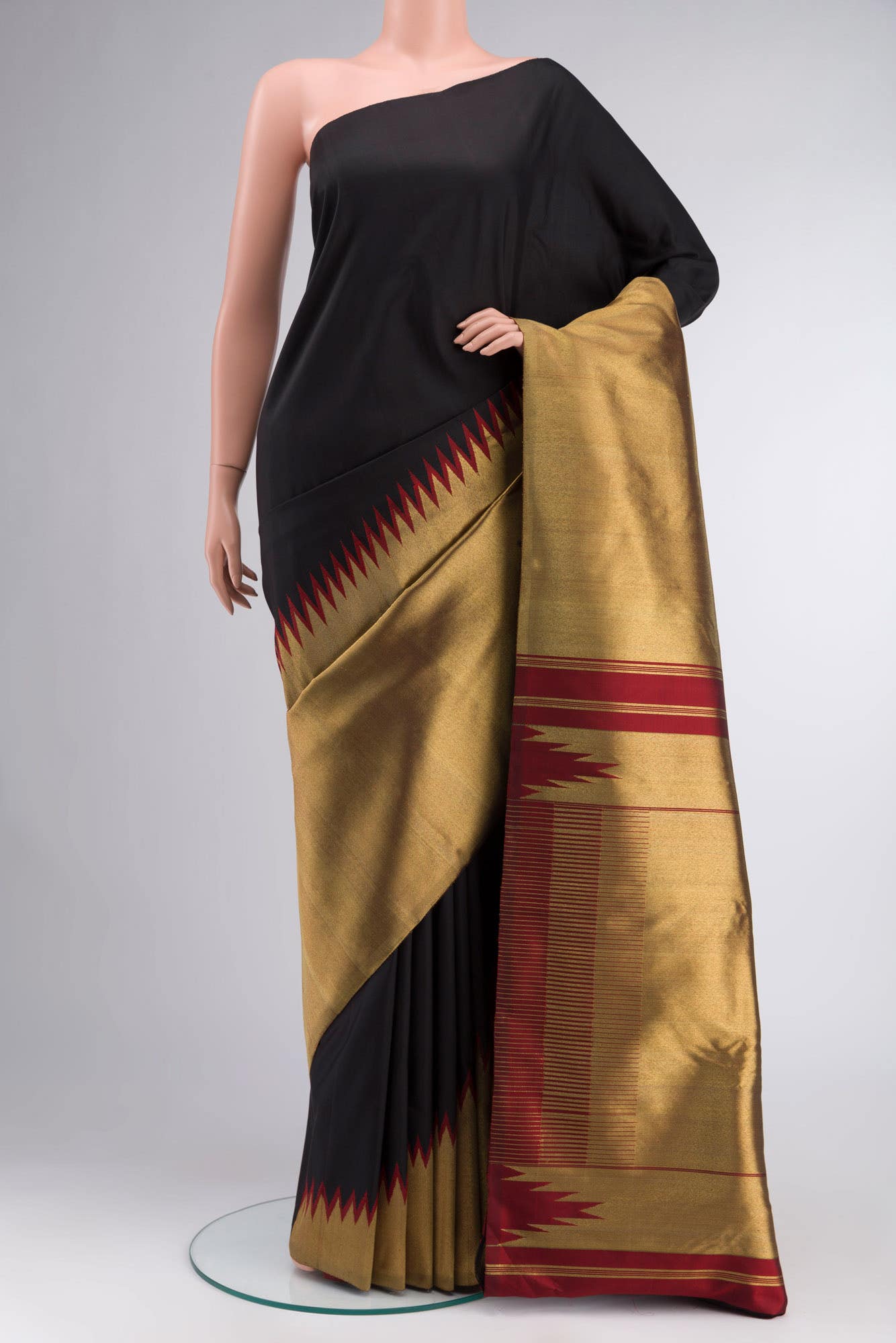 Black Kanchipuram Silk Saree