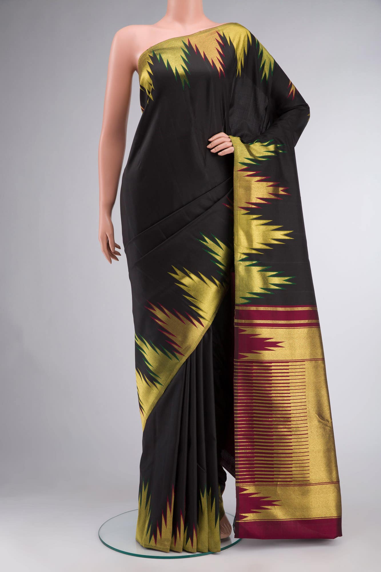 Black Kanchipuram Silk Saree