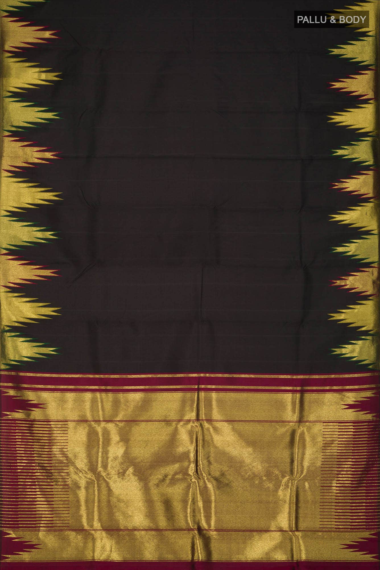 Black Kanchipuram Silk Saree