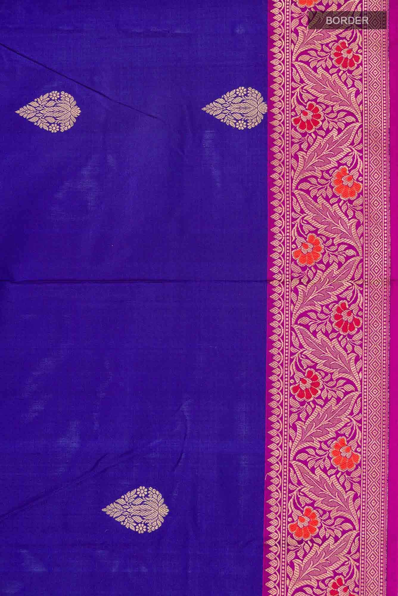 Blue Banarasi Katan Silk Saree