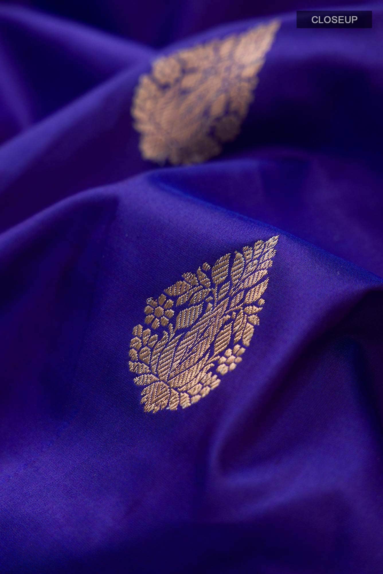 Blue Banarasi Katan Silk Saree