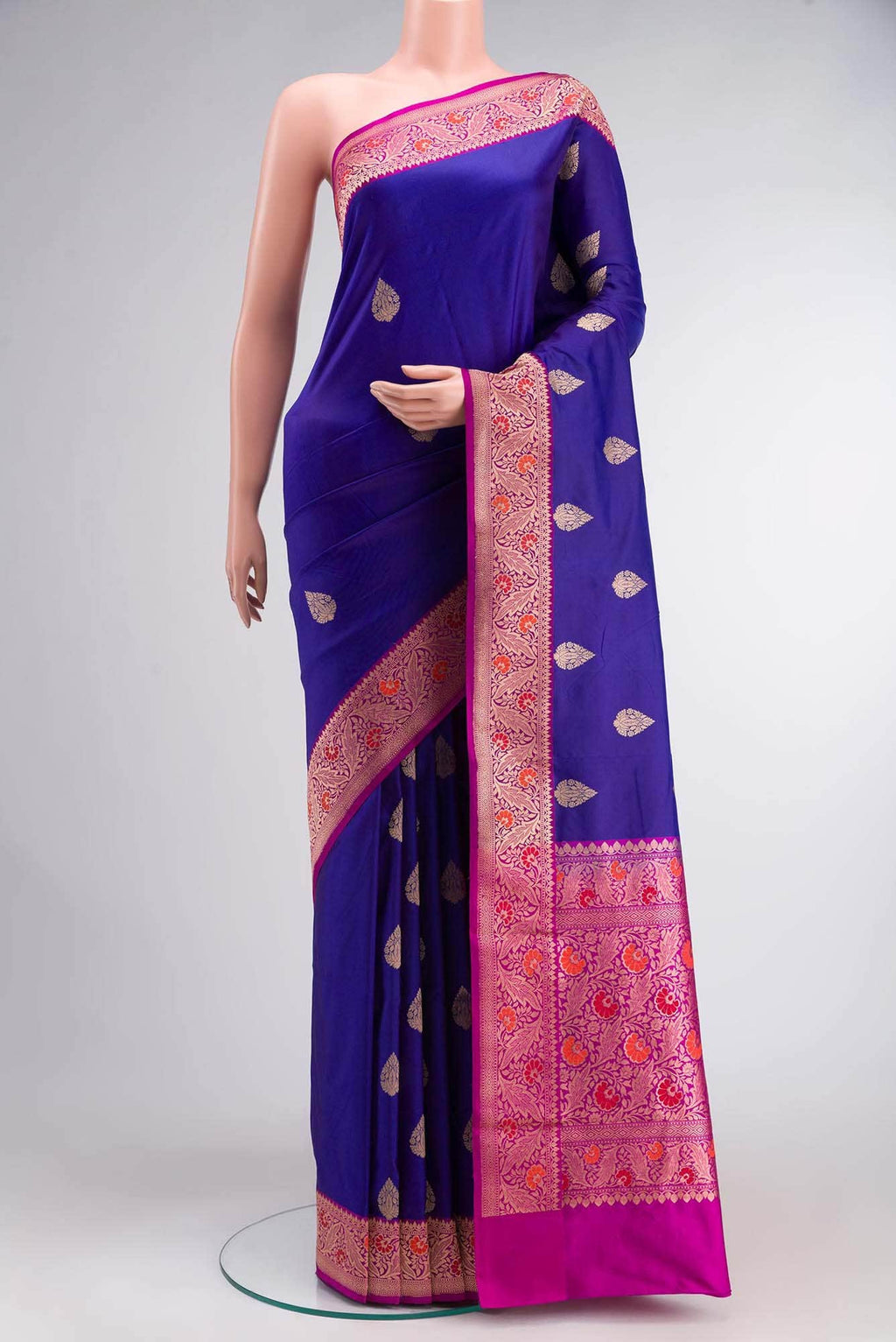 Blue Banarasi Katan Silk Saree