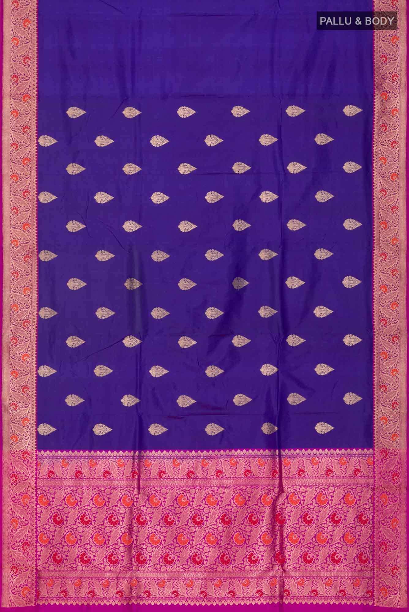 Blue Banarasi Katan Silk Saree
