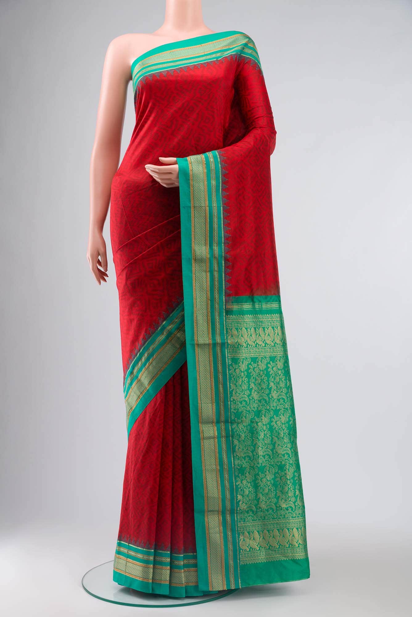 Red Bangalore Silk Saree