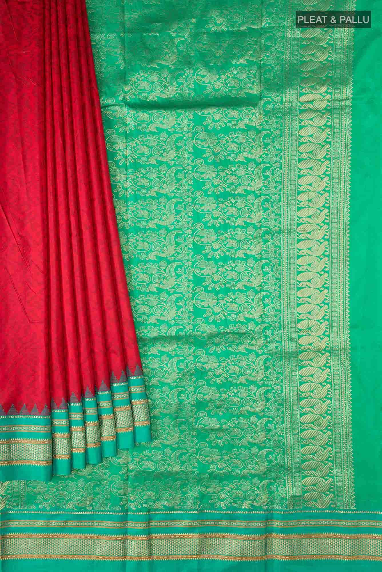 Red Bangalore Silk Saree