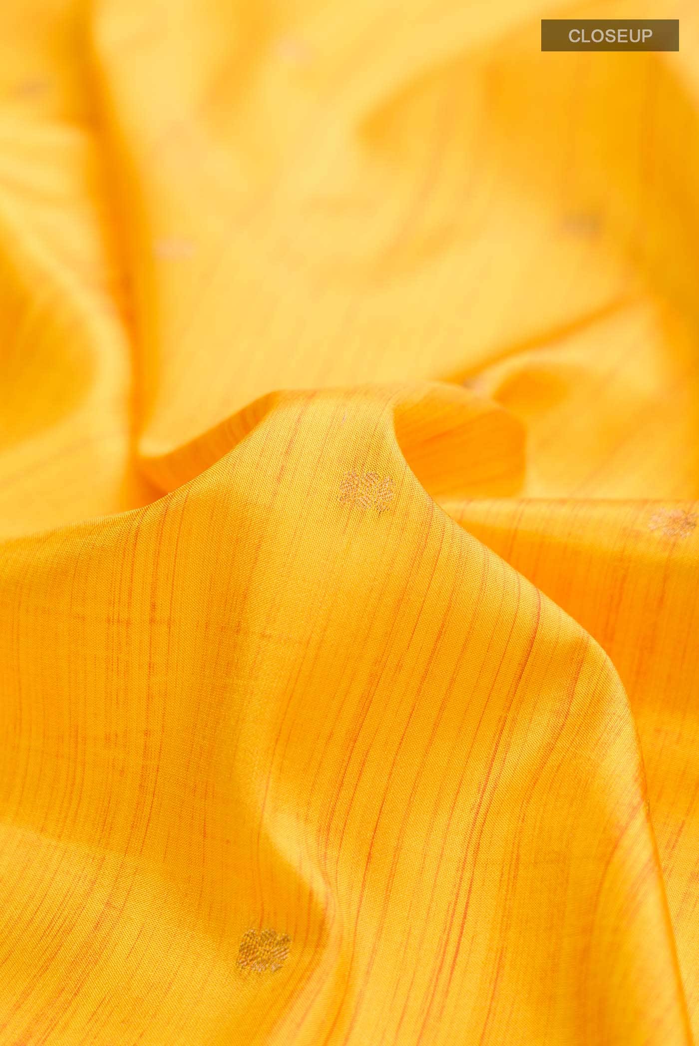 Yellow Printed Silk Saree