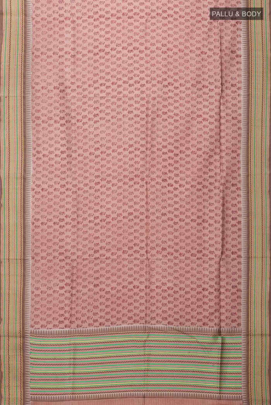 Brown Printed Silk Saree
