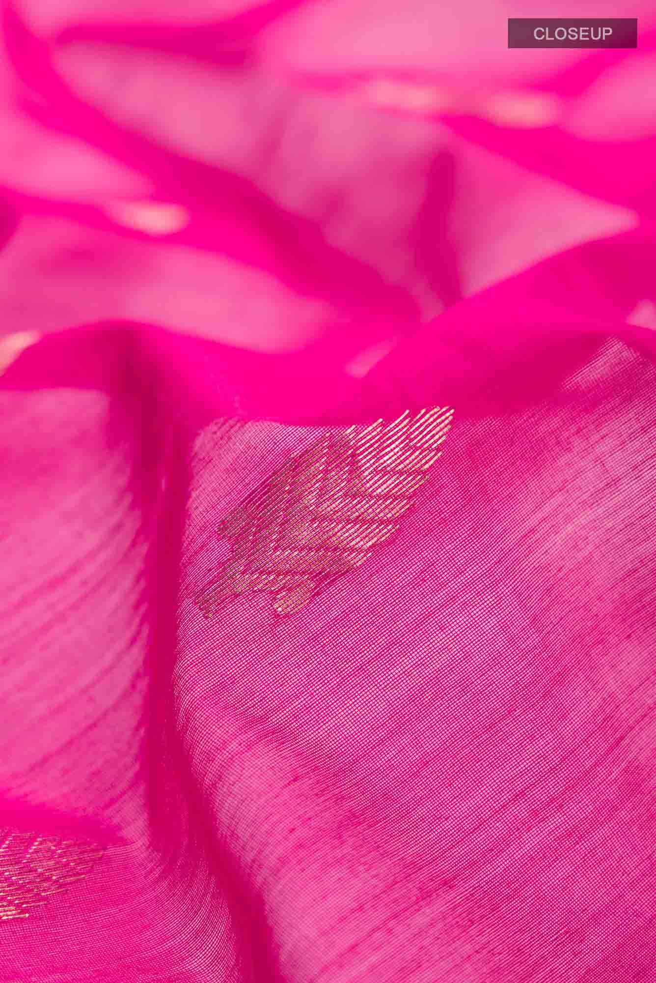 Pink Chanderi Silk Cotton Saree