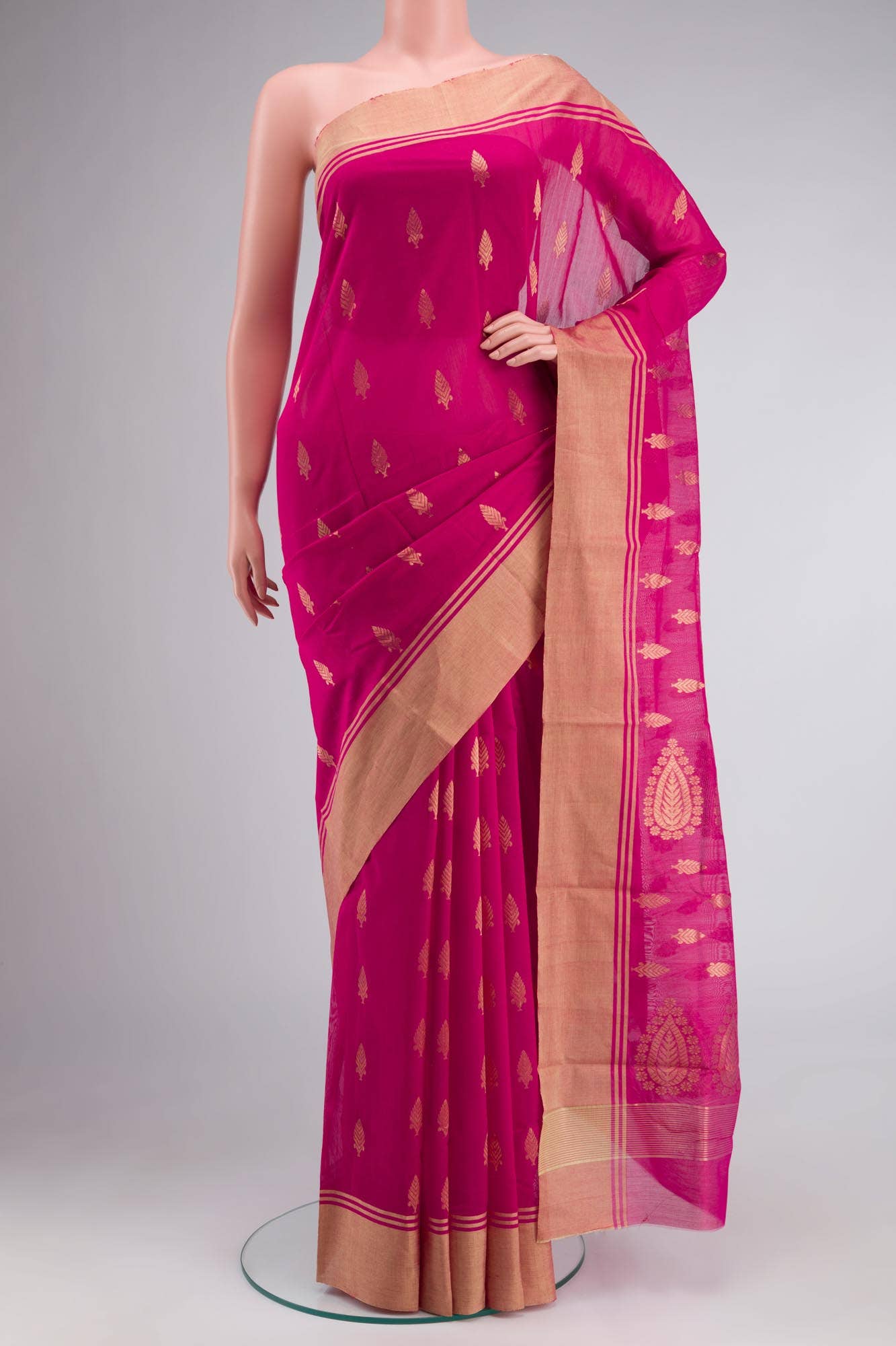 Pink Chanderi Silk Cotton Saree