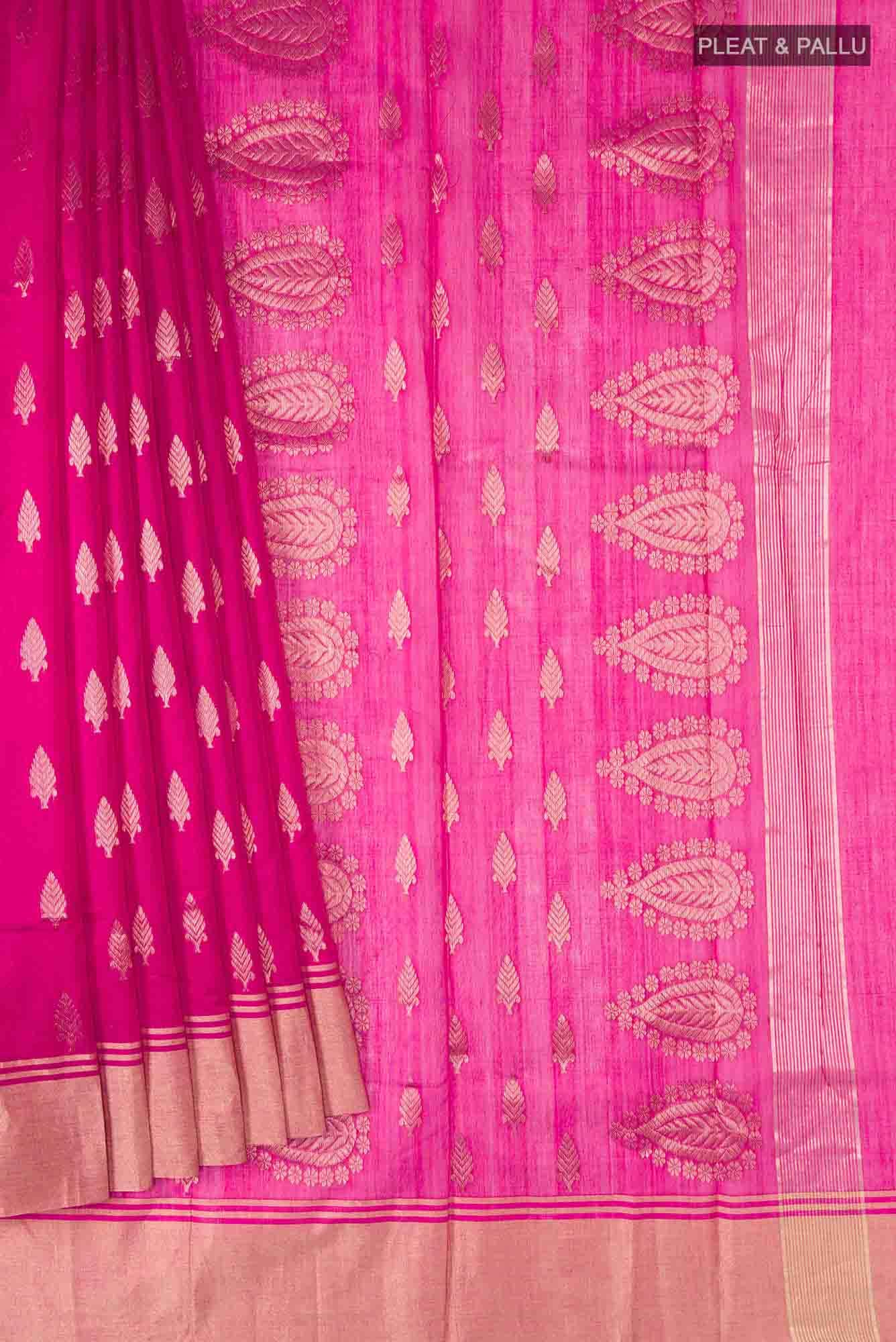 Pink Chanderi Silk Cotton Saree