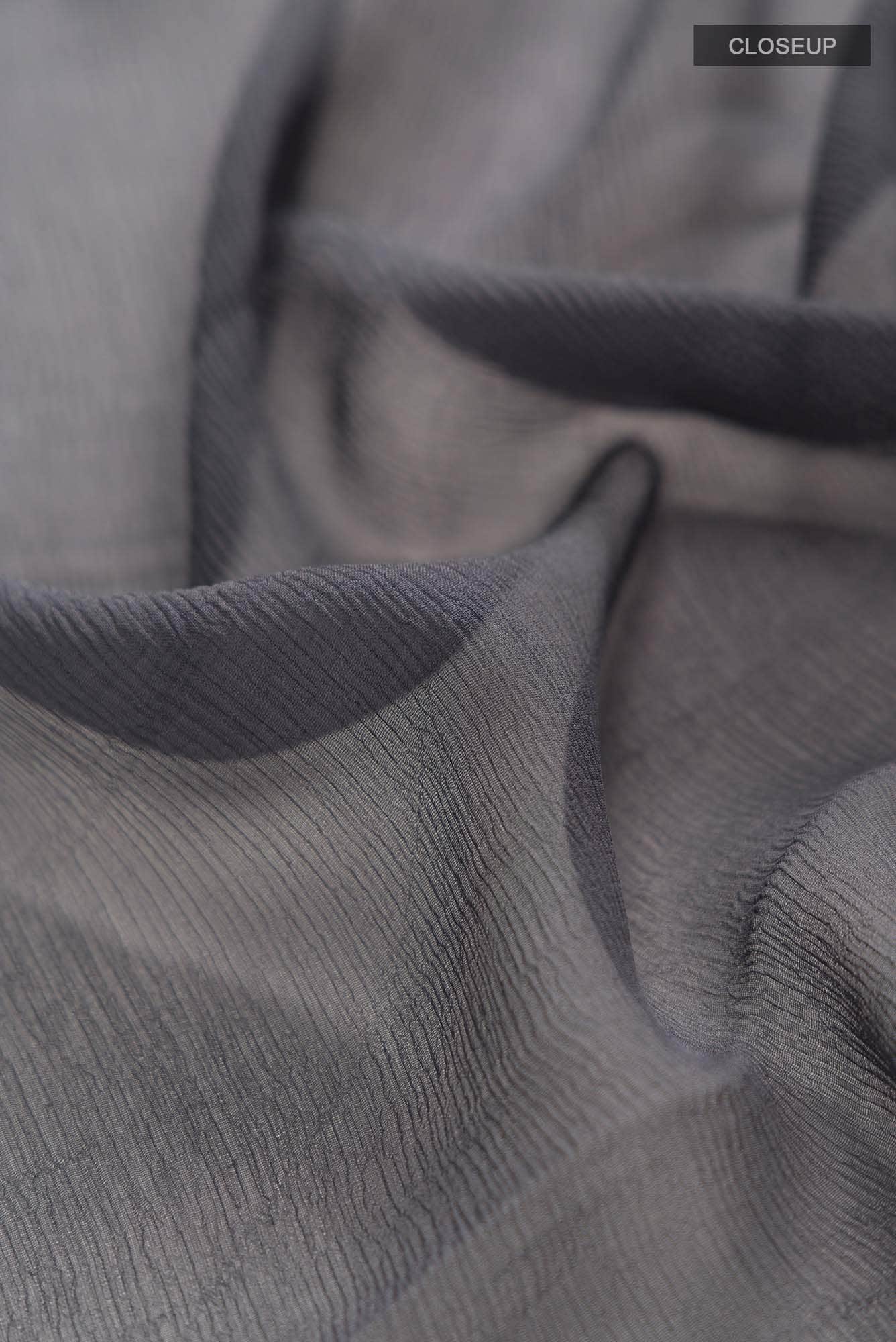 Grey Mysore Chiffon Saree
