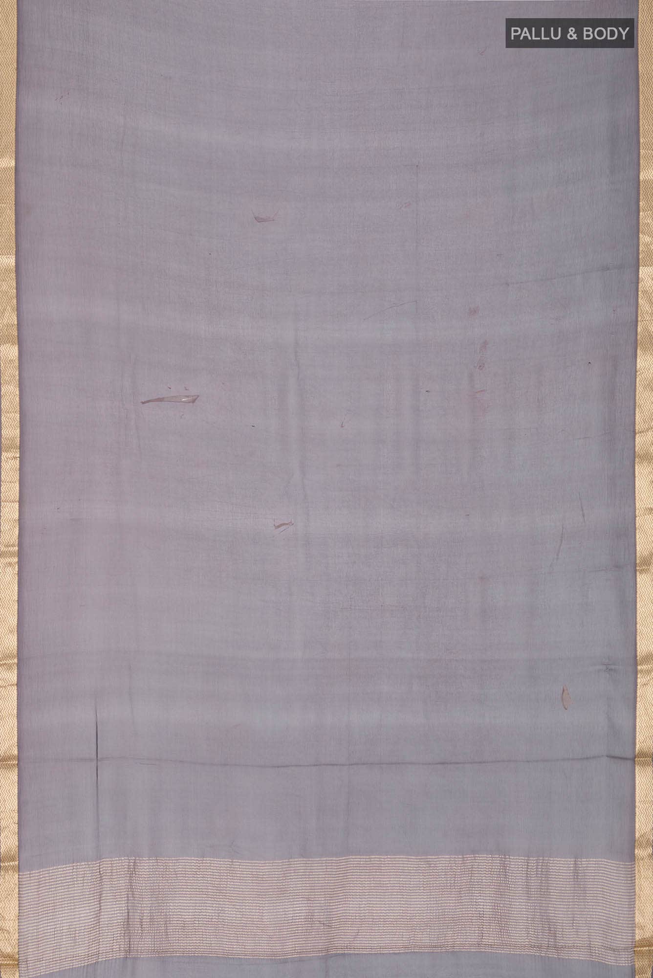Grey Mysore Chiffon Saree