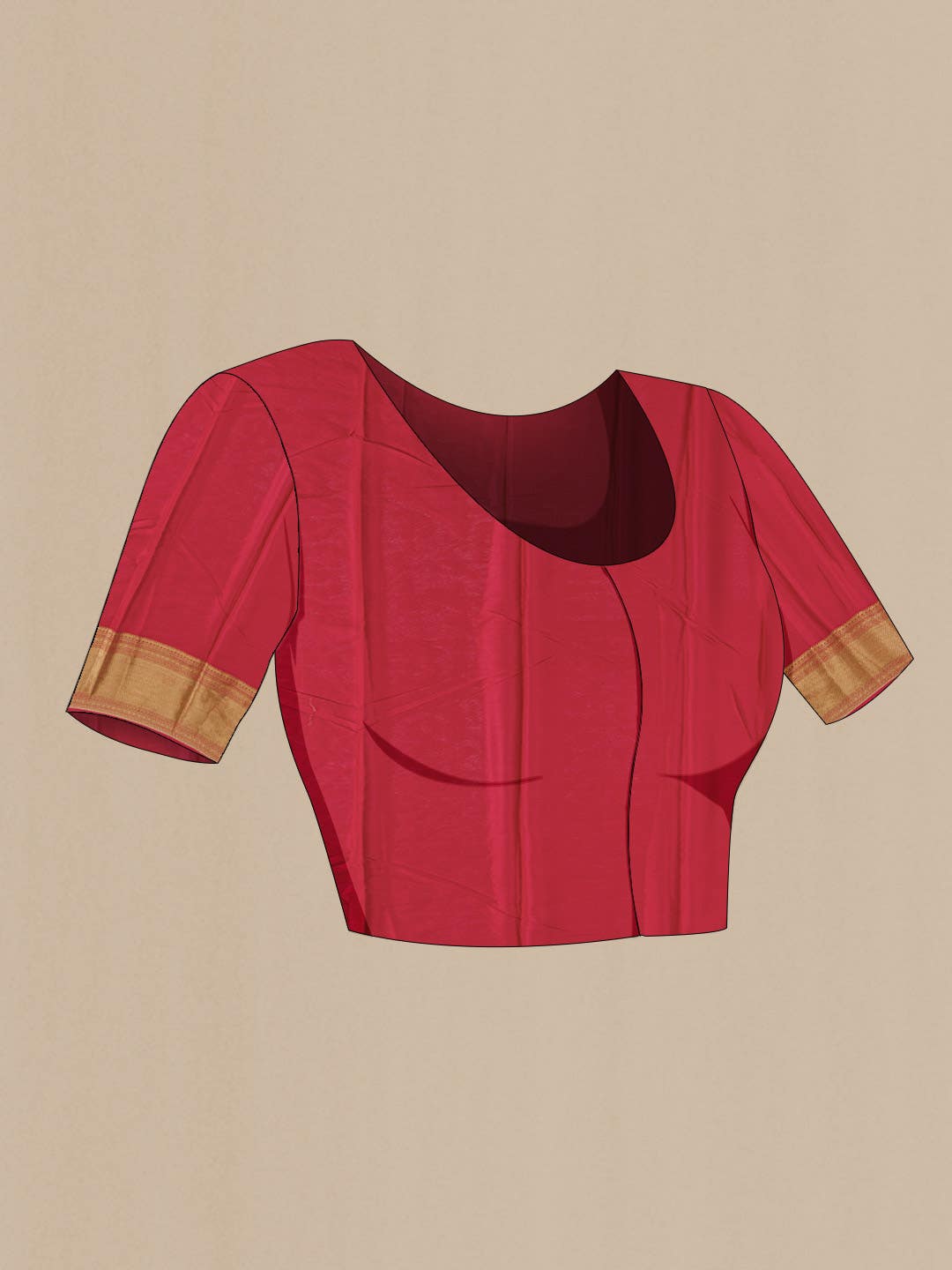 Red Mysore Crepe Saree