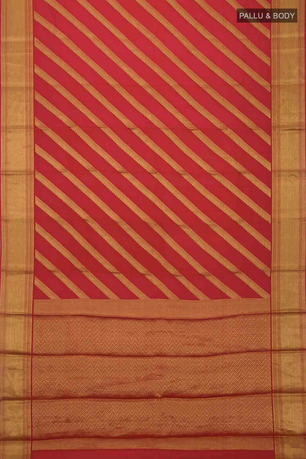 Red Mysore Crepe Saree