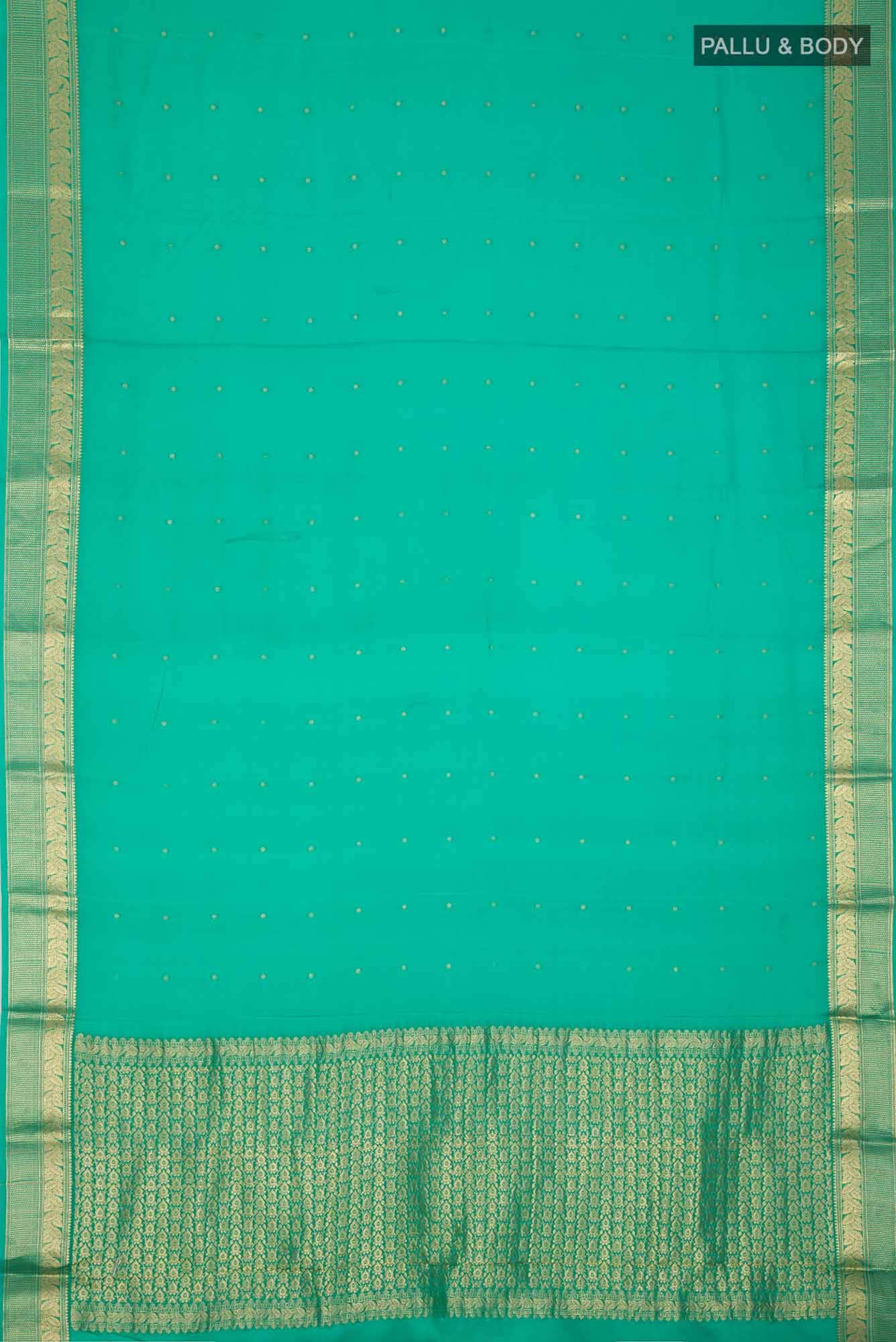 Green Mysore Crepe Saree
