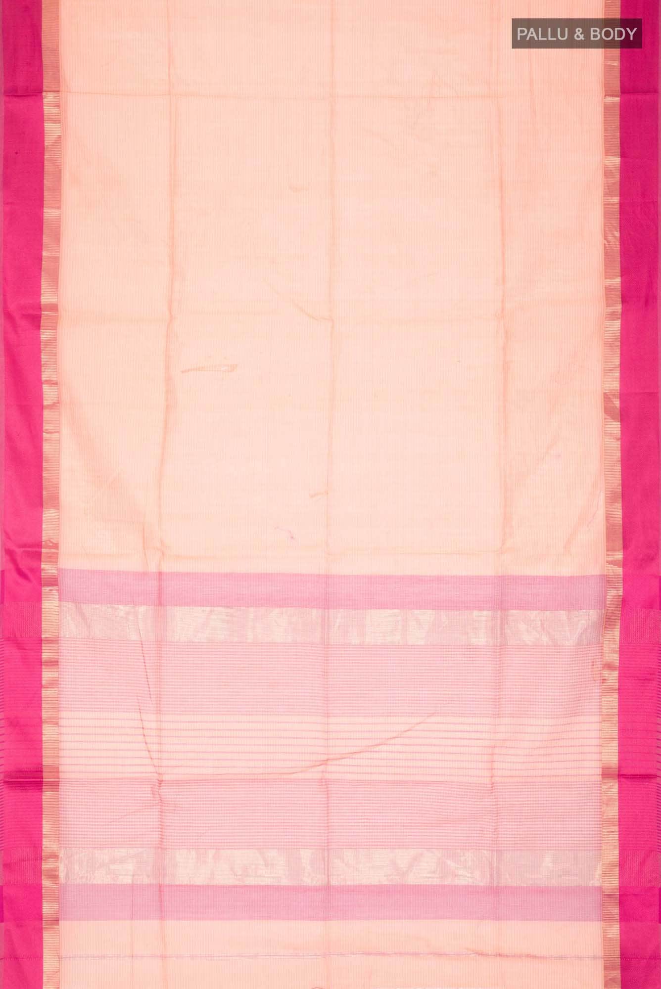 Orange Maheshwari Silk Cotton Saree