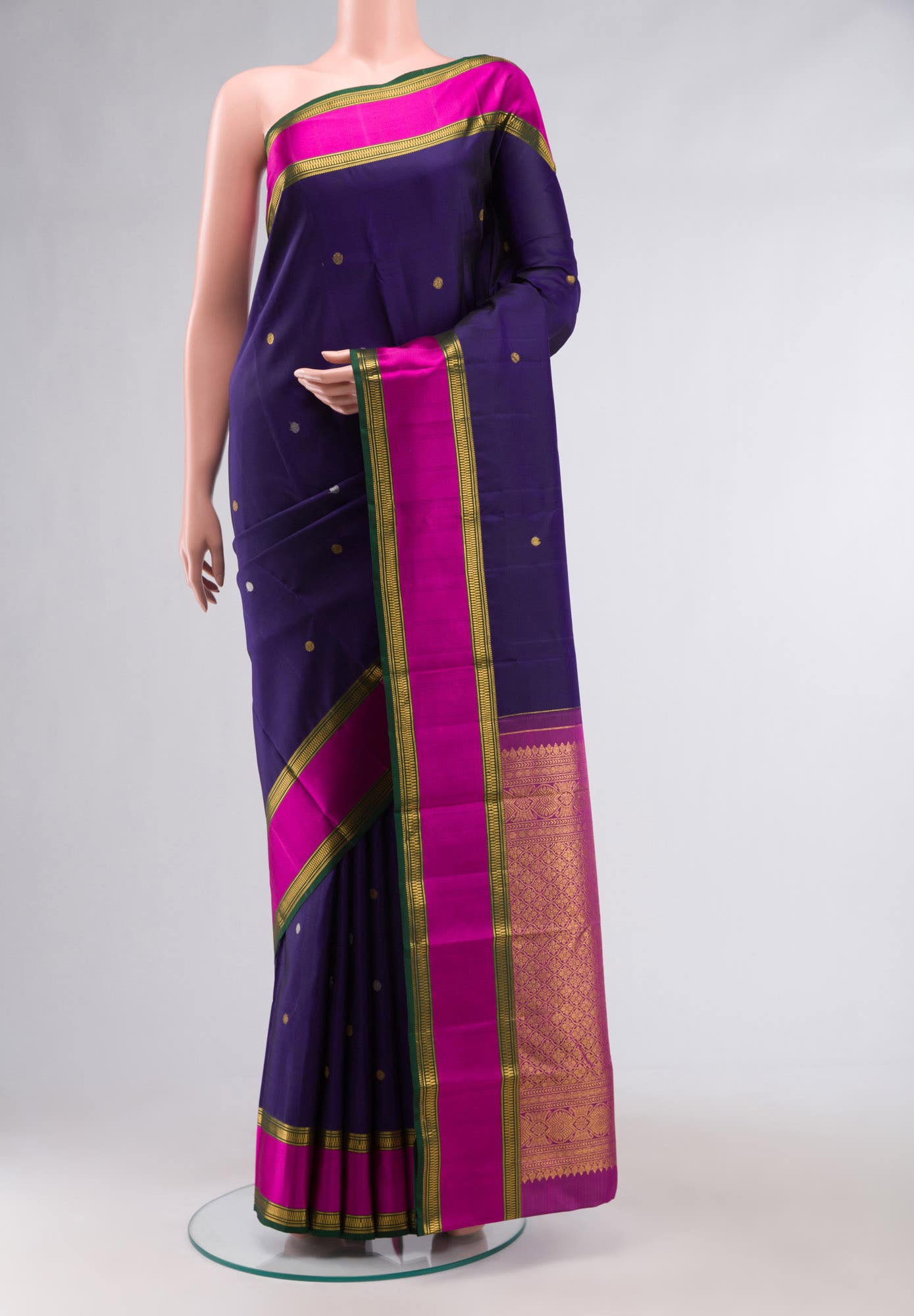 Navy Blue Kanchipuram Silk Saree