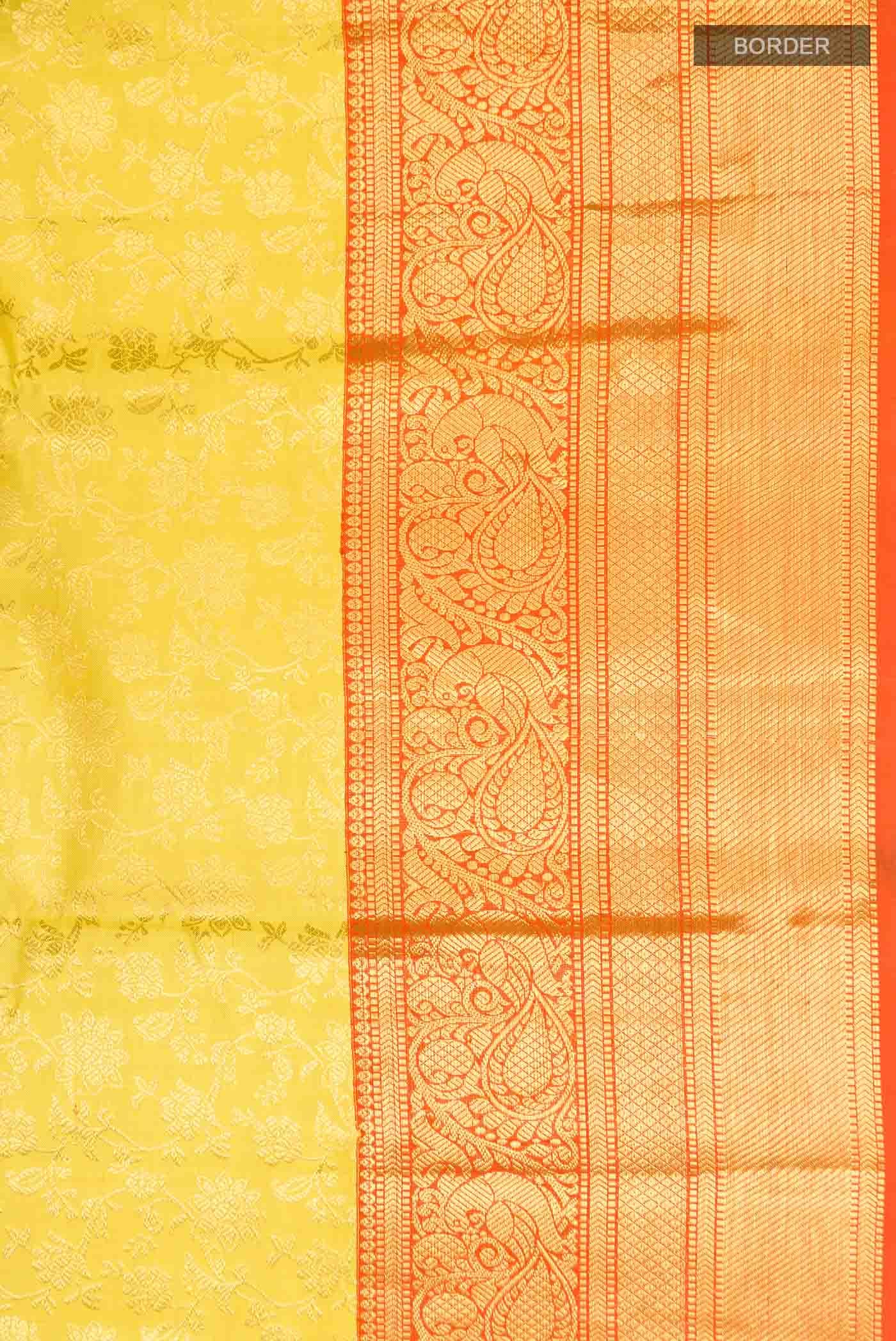 Yellow Kanchipuram Silk Saree