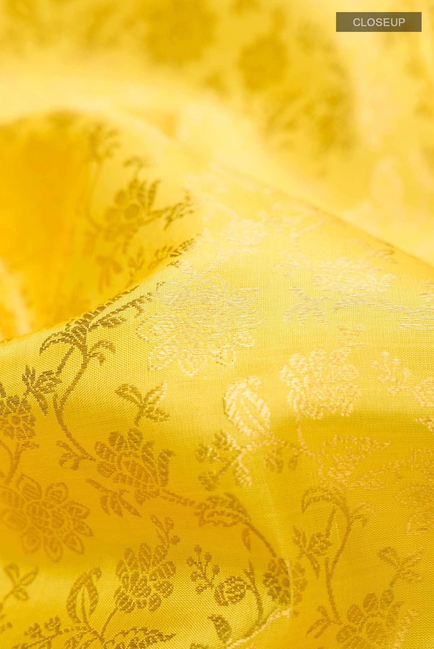 Yellow Kanchipuram Silk Saree