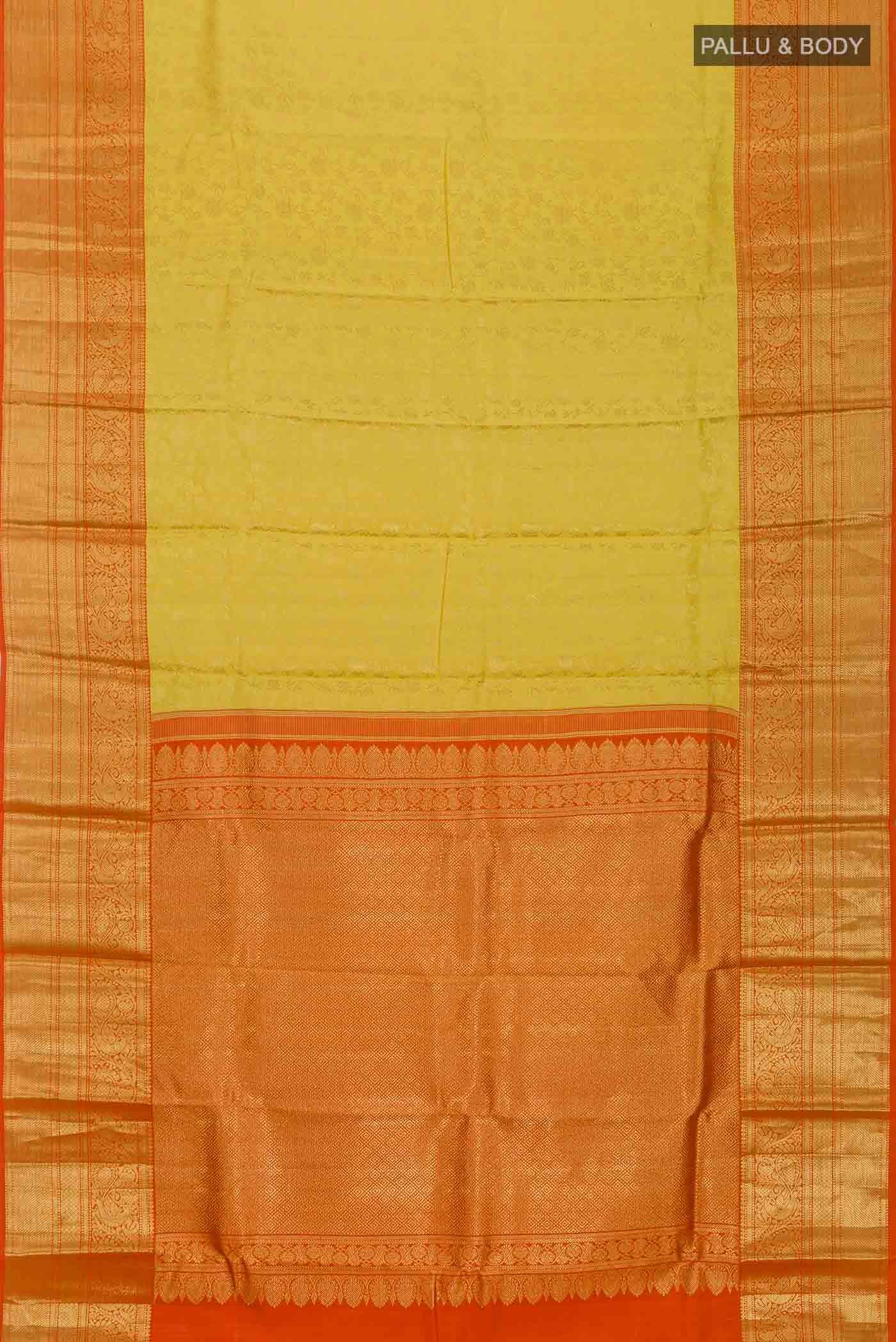Yellow Kanchipuram Silk Saree