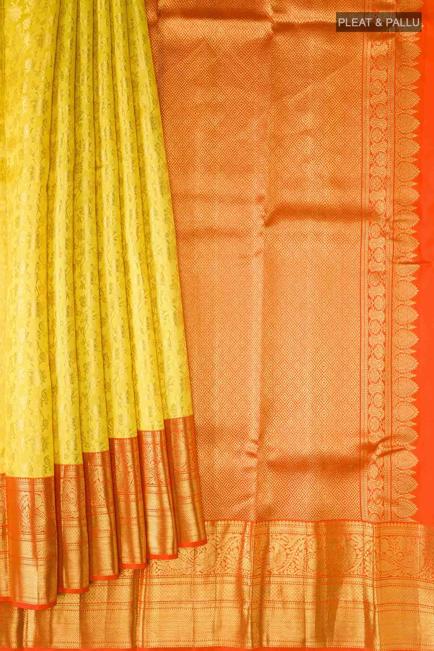 Yellow Kanchipuram Silk Saree