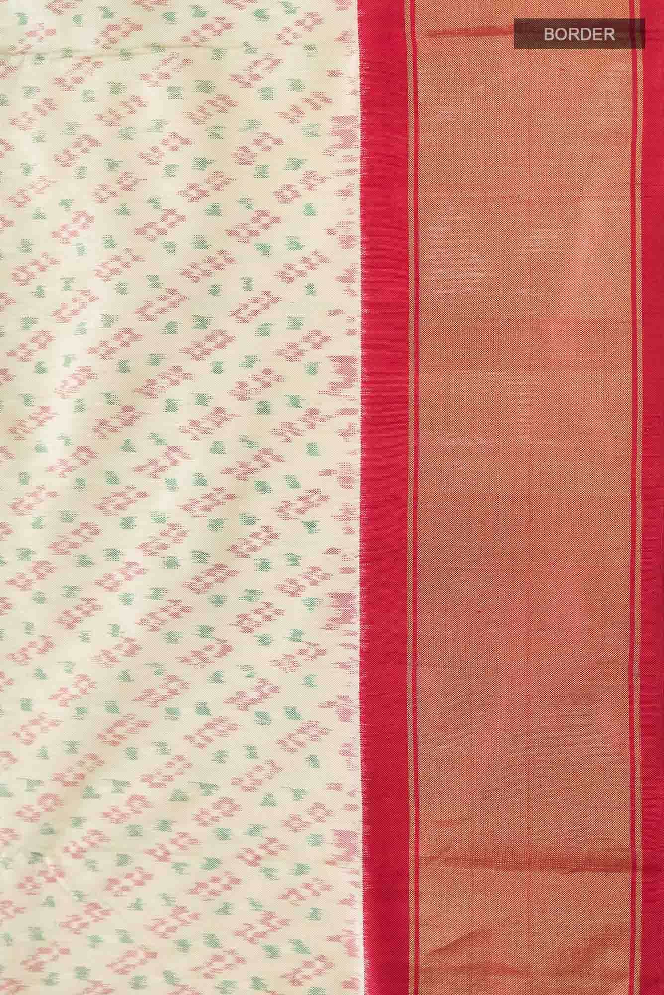 Cream Pochampally Silk Saree