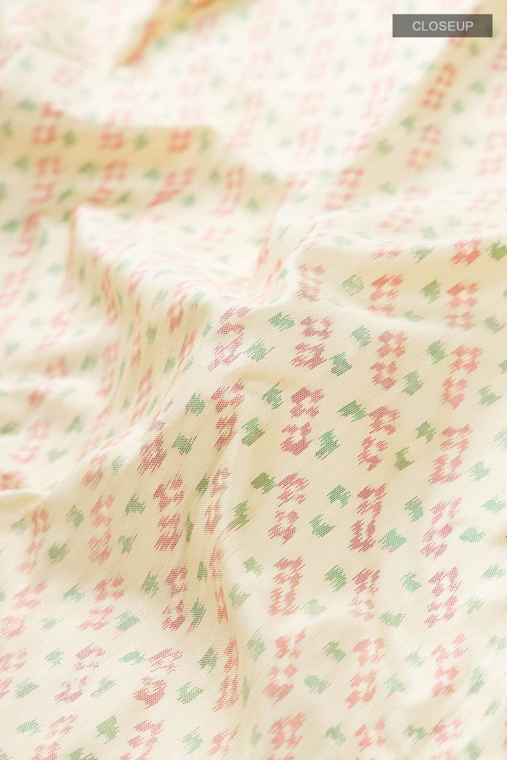 Cream Pochampally Silk Saree