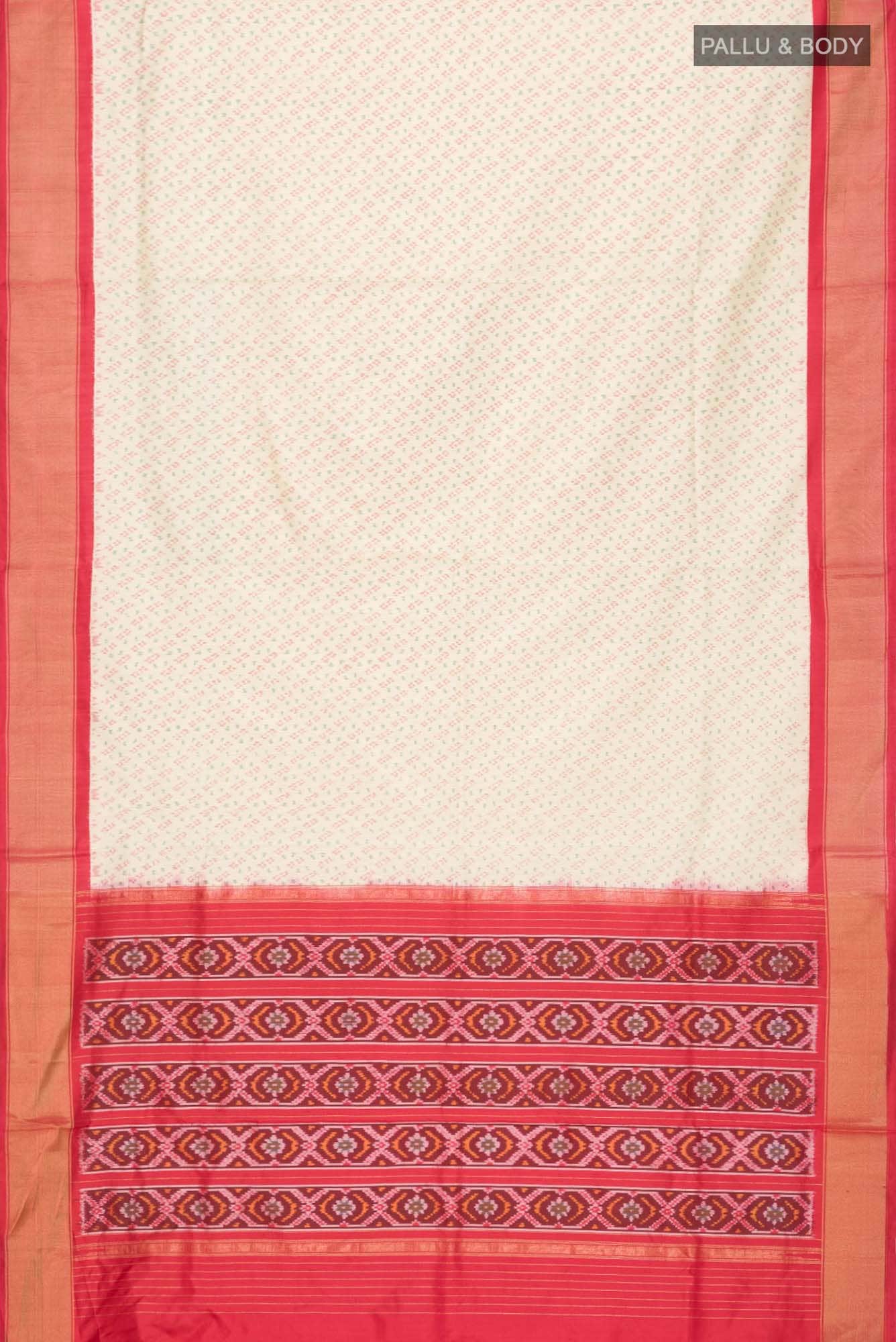 Cream Pochampally Silk Saree