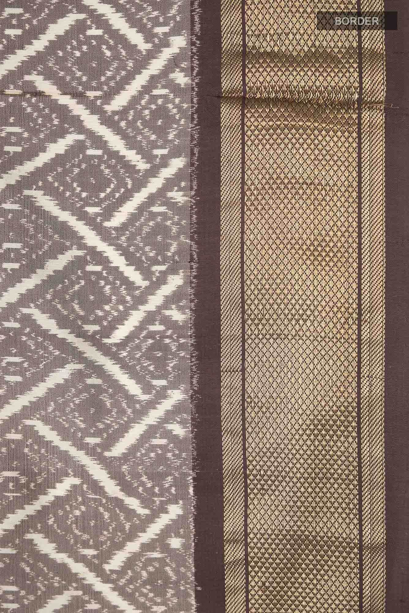 Beige Pochampally Silk Saree