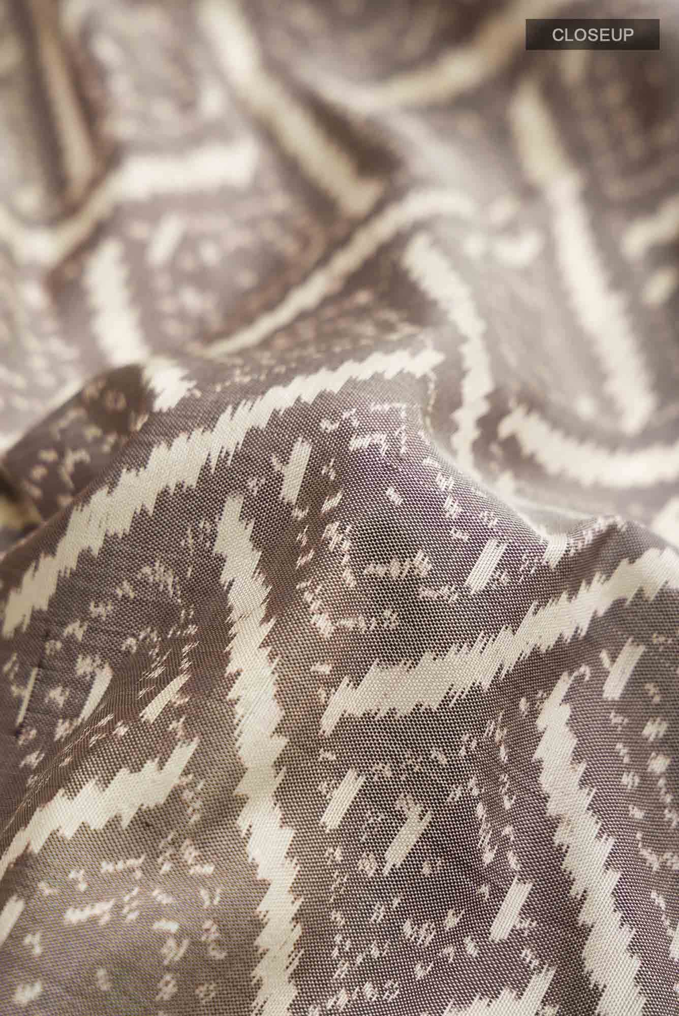 Beige Pochampally Silk Saree