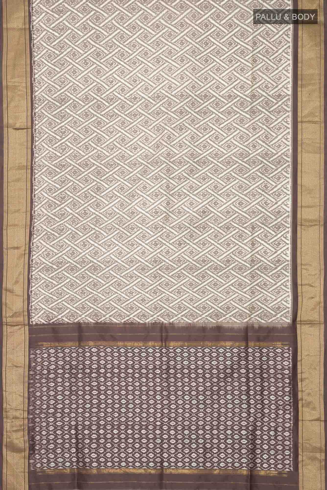 Beige Pochampally Silk Saree