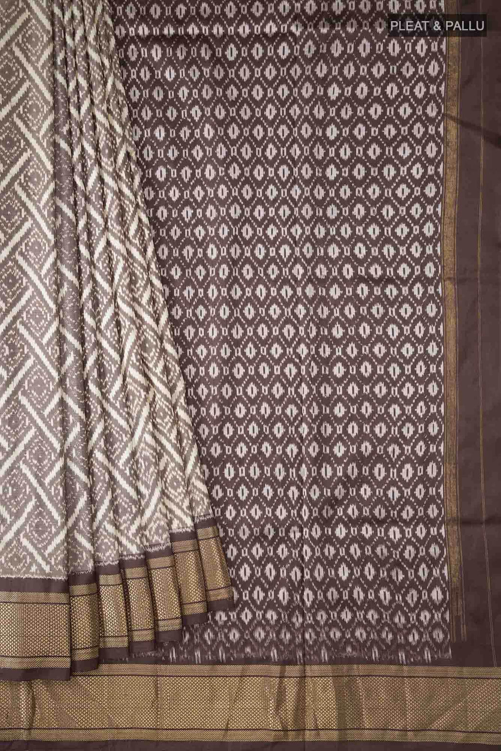 Beige Pochampally Silk Saree