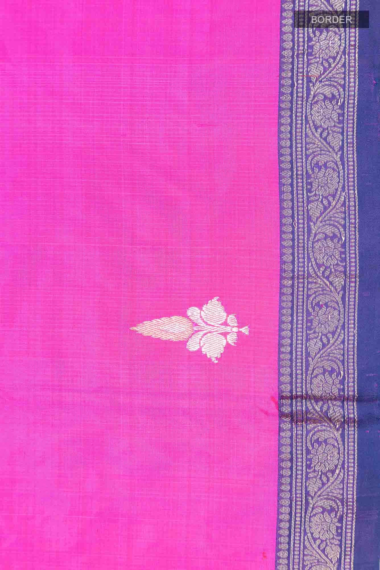 Dark Pink Banarasi Katan Silk Saree