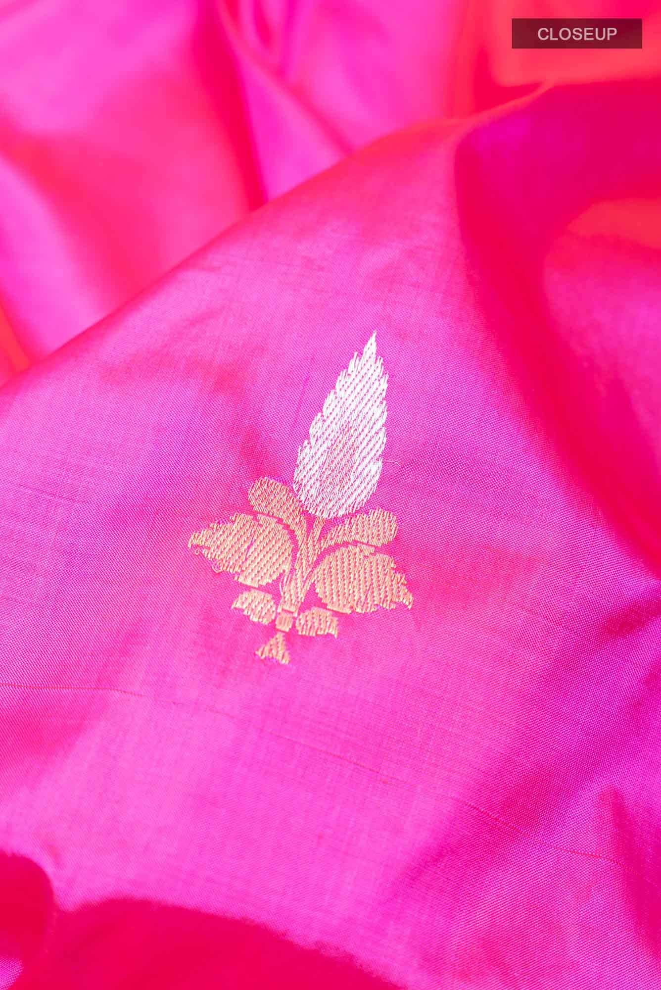 Dark Pink Banarasi Katan Silk Saree