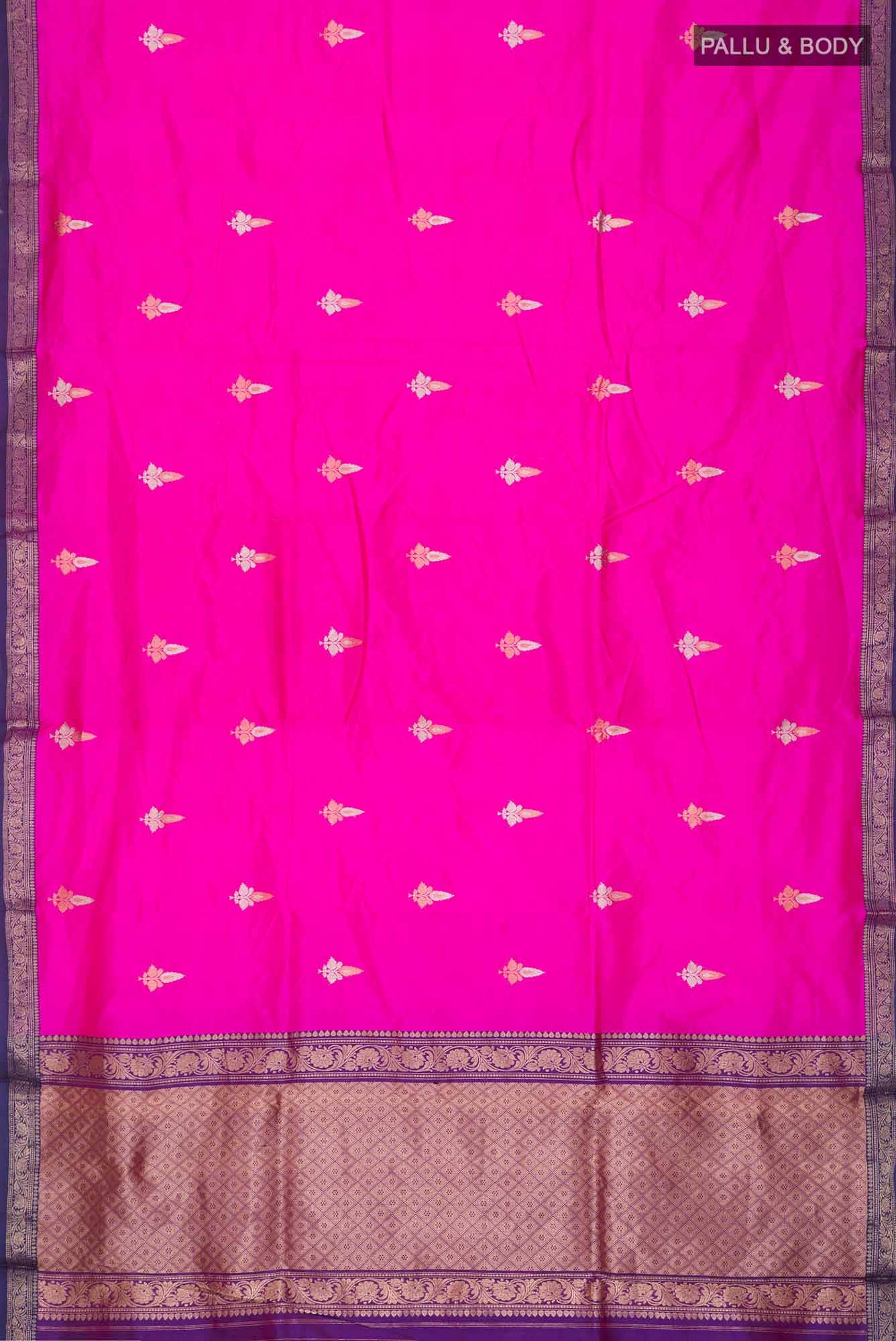 Dark Pink Banarasi Katan Silk Saree