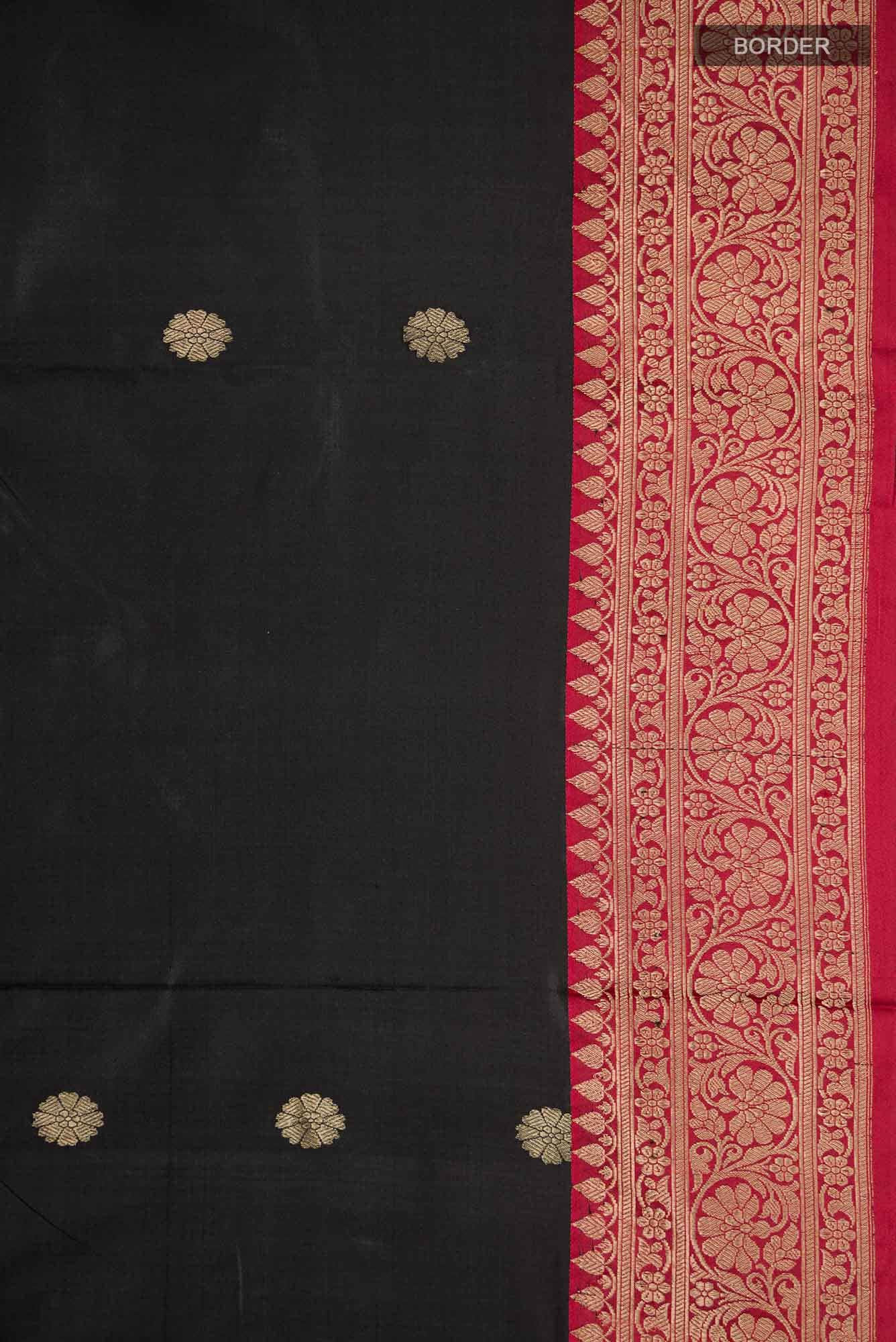 Black Banarasi Katan Silk Saree