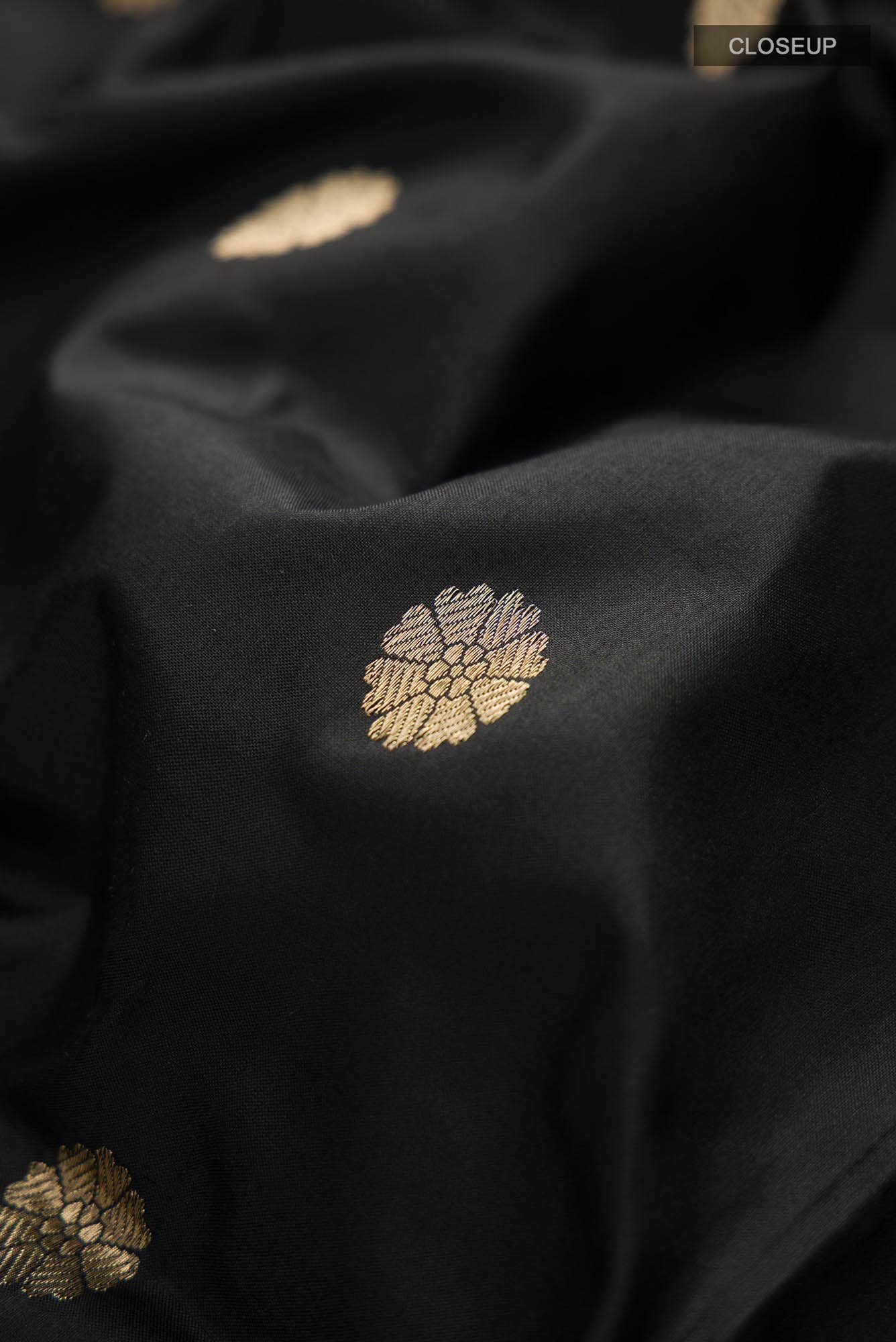 Black Banarasi Katan Silk Saree