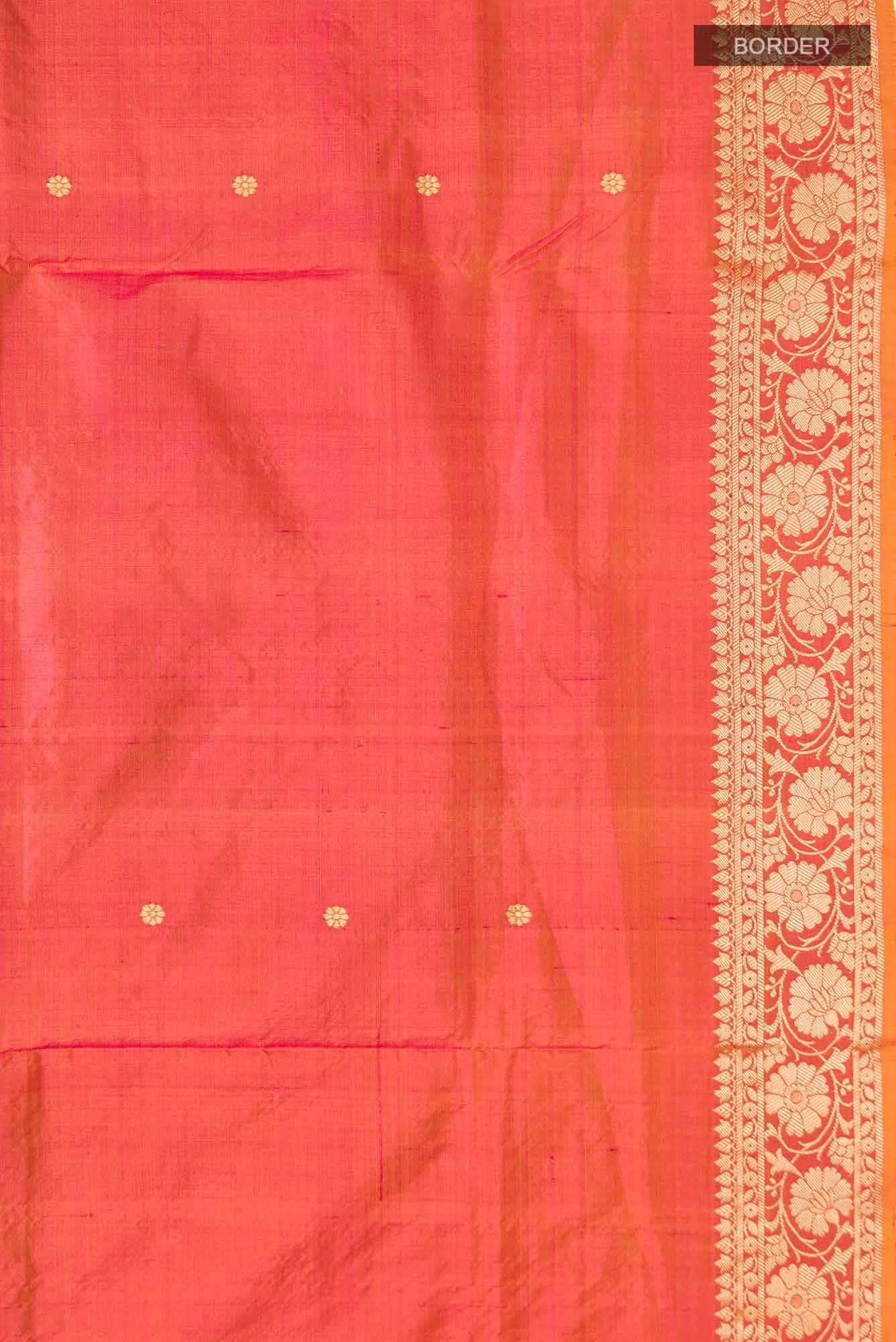Pink with Yellow Dual Tone Banarasi Katan Silk Saree