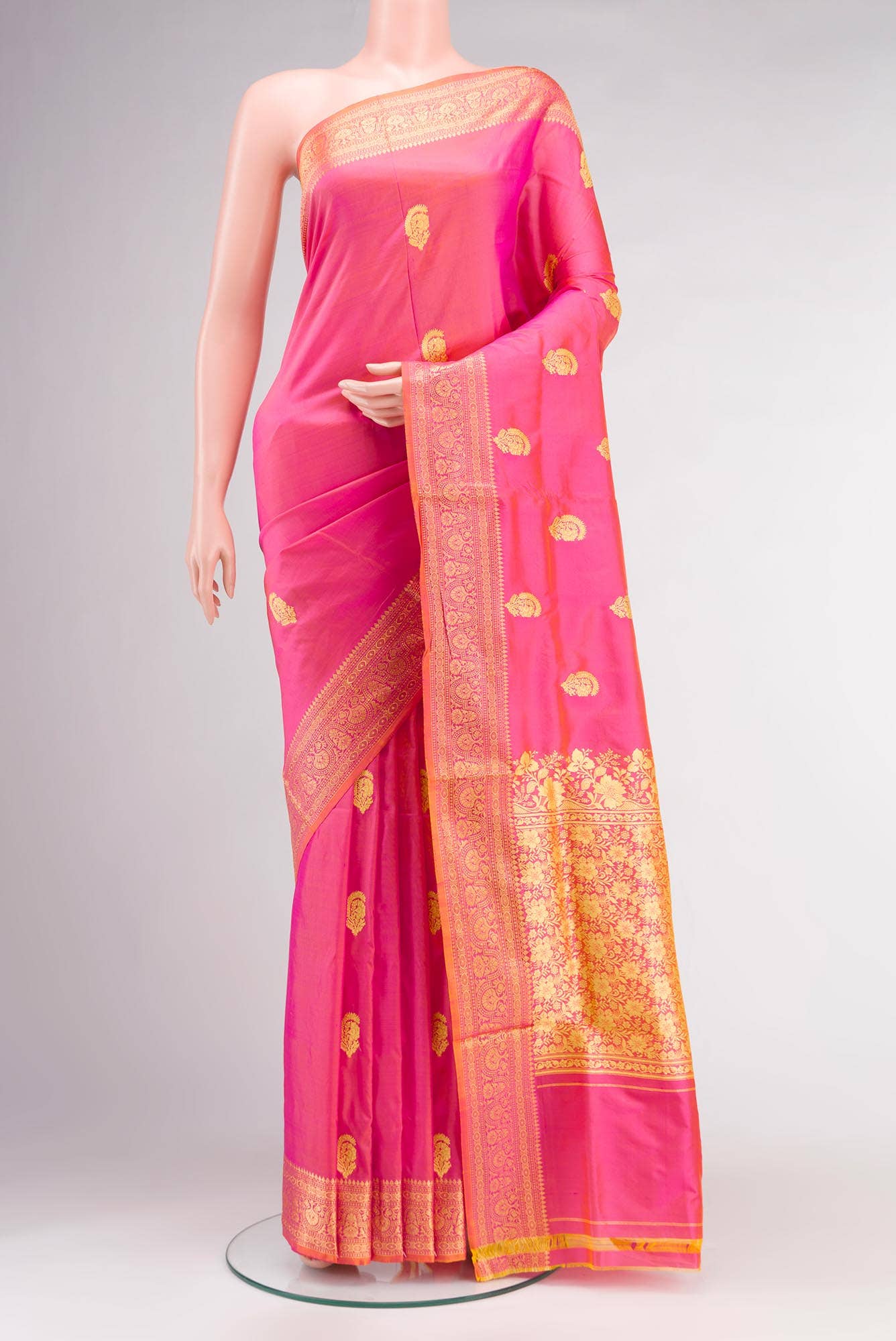 Pink Banarasi Katan Silk Saree