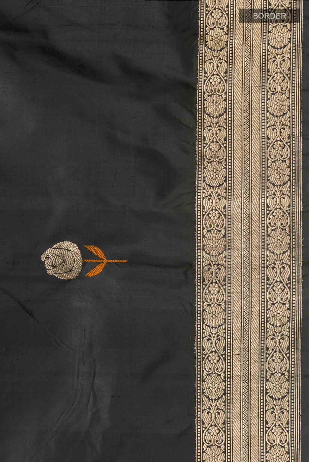 Black Banarasi Katan Silk Saree